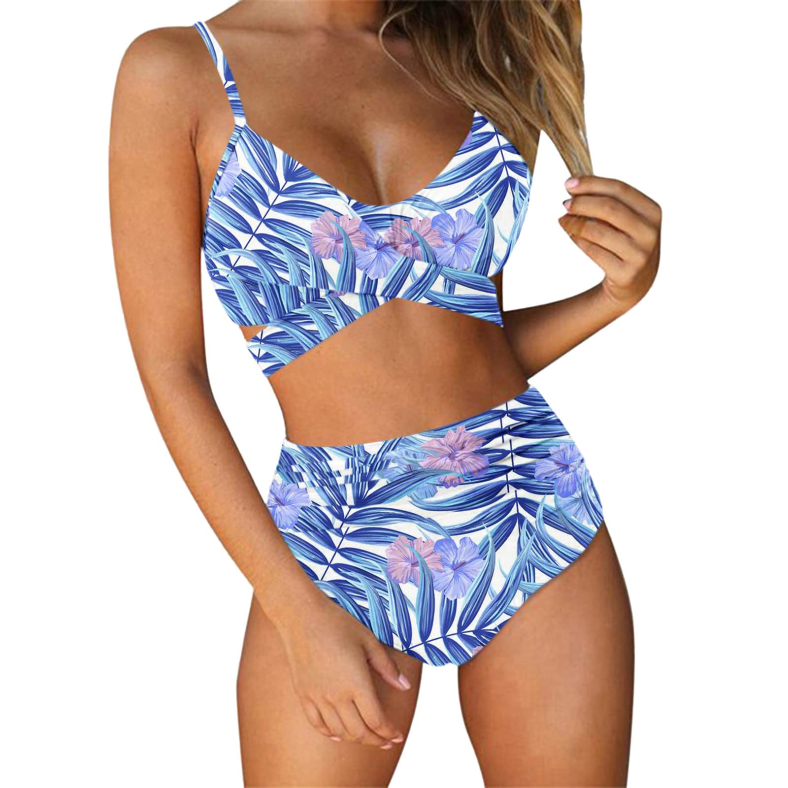 Women's One Piece Swimsuits - V Neck Monokini Bikini Set with Swim Pants, Tankini Bathing Suit for Beach, Pool & Vacation | Plus Size Swimwear for Women