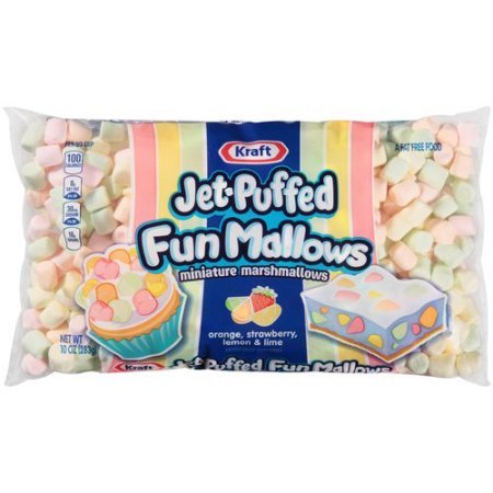 Jet-Puffed Funmallows Mini Marshmallows - 10 Oz (Pack of 3) | Colorful Kraft Marshmallows for Hot Chocolate, Baking & Campfire S'mores