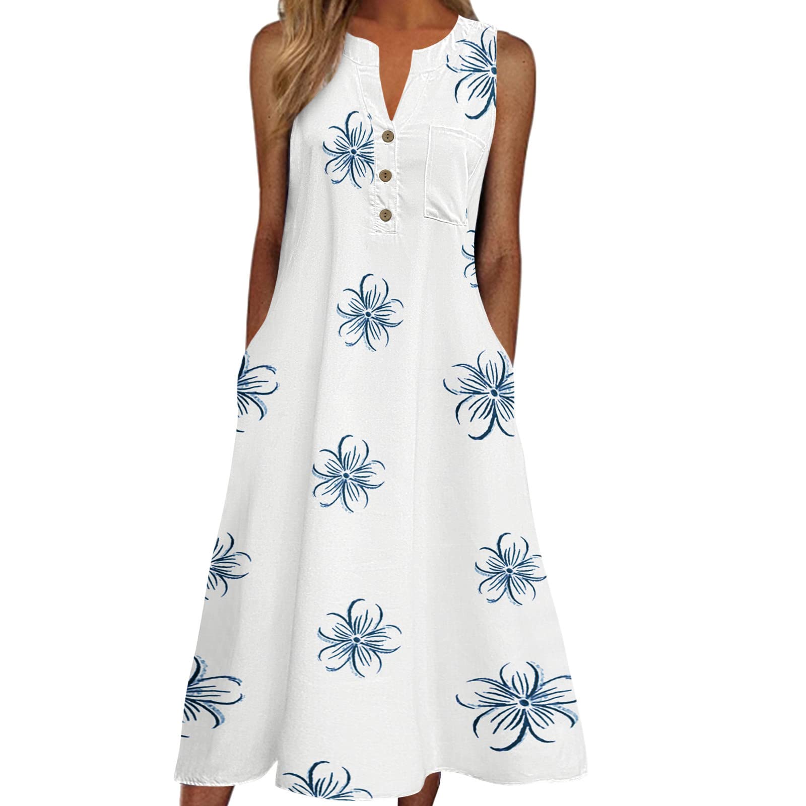 **Plus Size Women's Floral Print V-Neck Sleeveless Formal Dress - Elegant Short Party Dress for Weddings, Cocktails & Special Occasions**