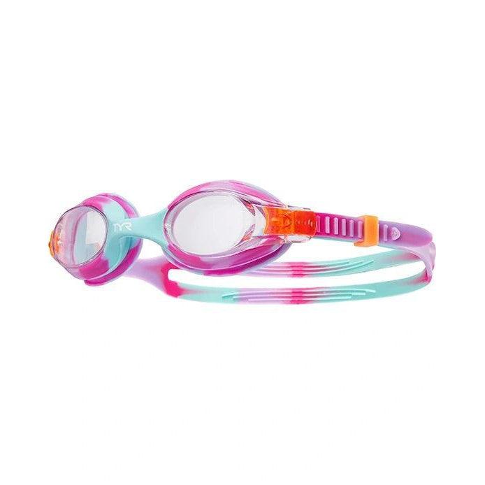TYR Swimple Tie Dye Kids Swimming Goggles - UV Protection & Anti-Fog for Children's Swim Lessons, Pool Parties & Beach Activities