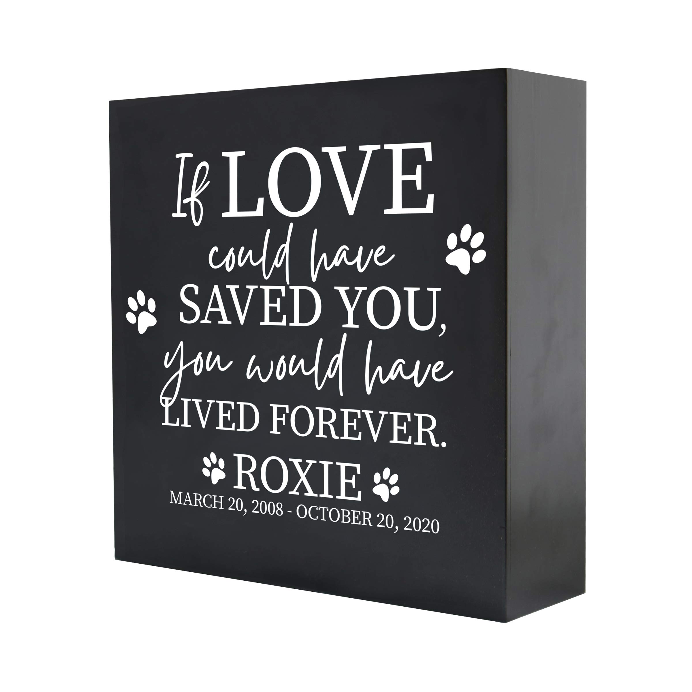 LifeSong Milestones Custom 10x10 Pet Memorial Shadow Box Urn - Pet Loss Keepsake for Dogs & Cats - 189 cu in Funeral Remembrance Gift (Black) - Perfect for Home Memorial Displays & Condolence Gifts