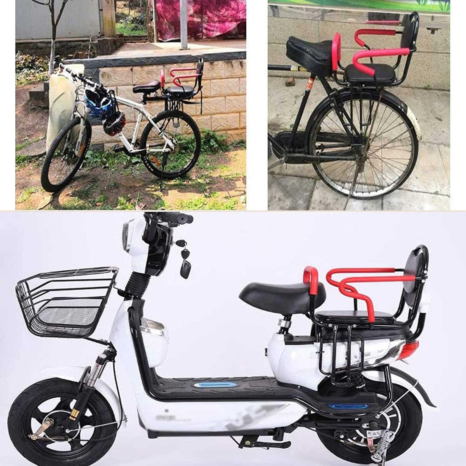 Rear Mount Child Bike Seat for 2-6 Year Old Kids - Adjustable Armrests, Safety Seat Belt & Comfortable Cushion - Universal Fit for Most Adult Bicycles - Perfect for Family Rides, Commuting & Outdoor Adventures