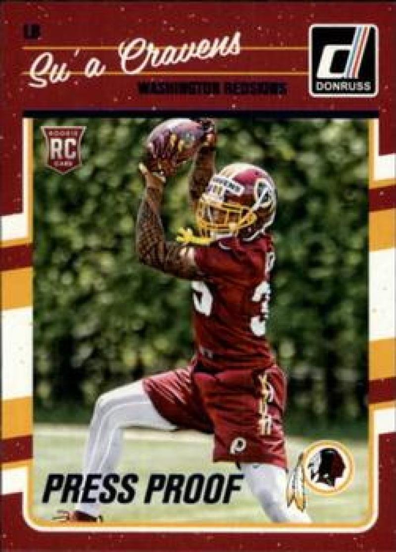 2016 Donruss Rookies Press Proofs Blue #342 Su'a Cravens Football Trading Card - NM-MT Condition - Perfect for NFL Collectors, Fantasy Sports Fans & Memorabilia Displays