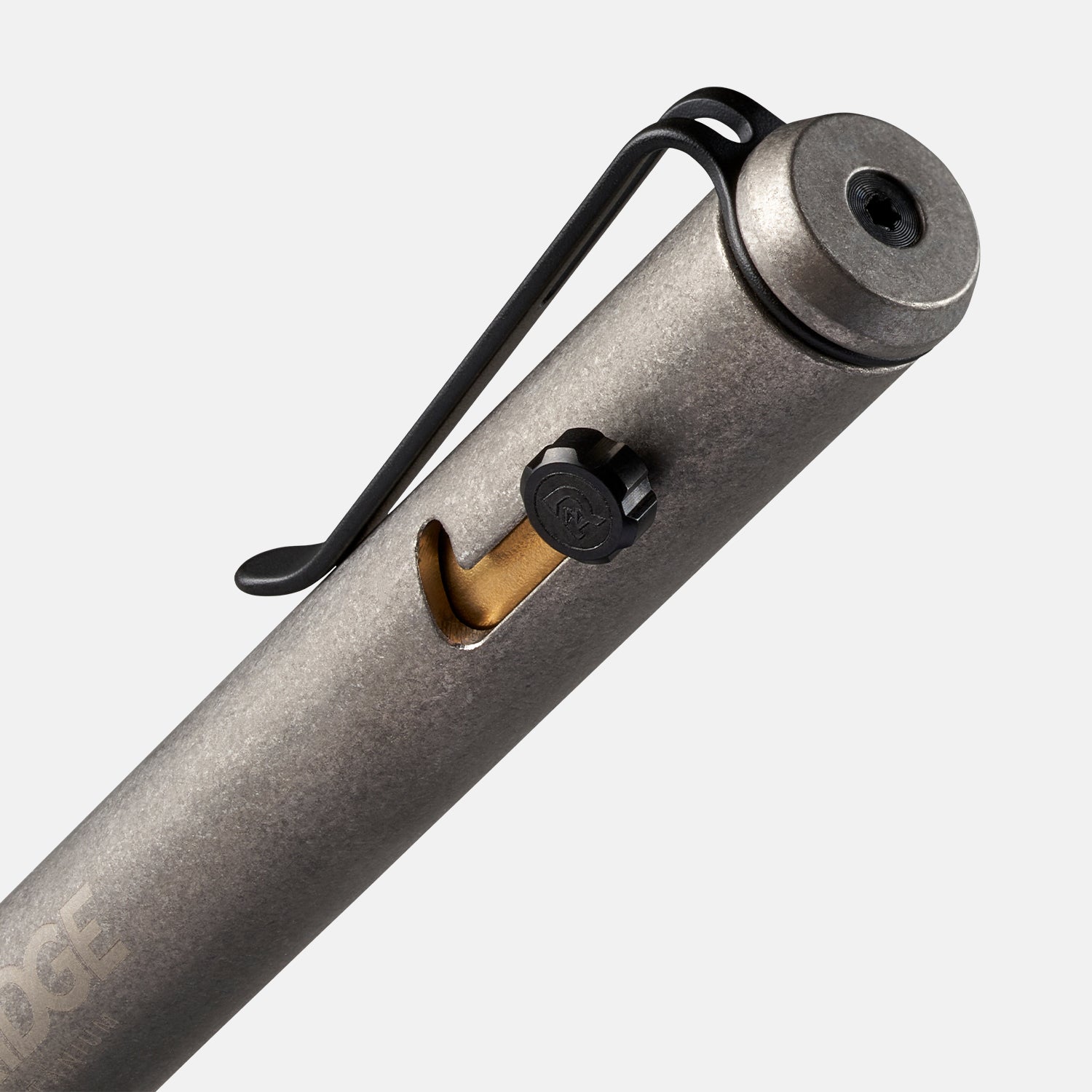 Ridge Bolt Action Pen - Stonewashed Titanium EDC Writing Tool for Everyday Carry, Office & Outdoor Adventures