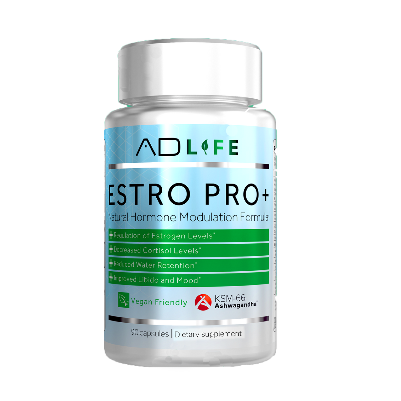 AD Life Estro Pro 90 Capsules - Natural Hormone Balance Supplement for Women, Menopause Support & Wellness - Perfect for Daily Use at Home or Work