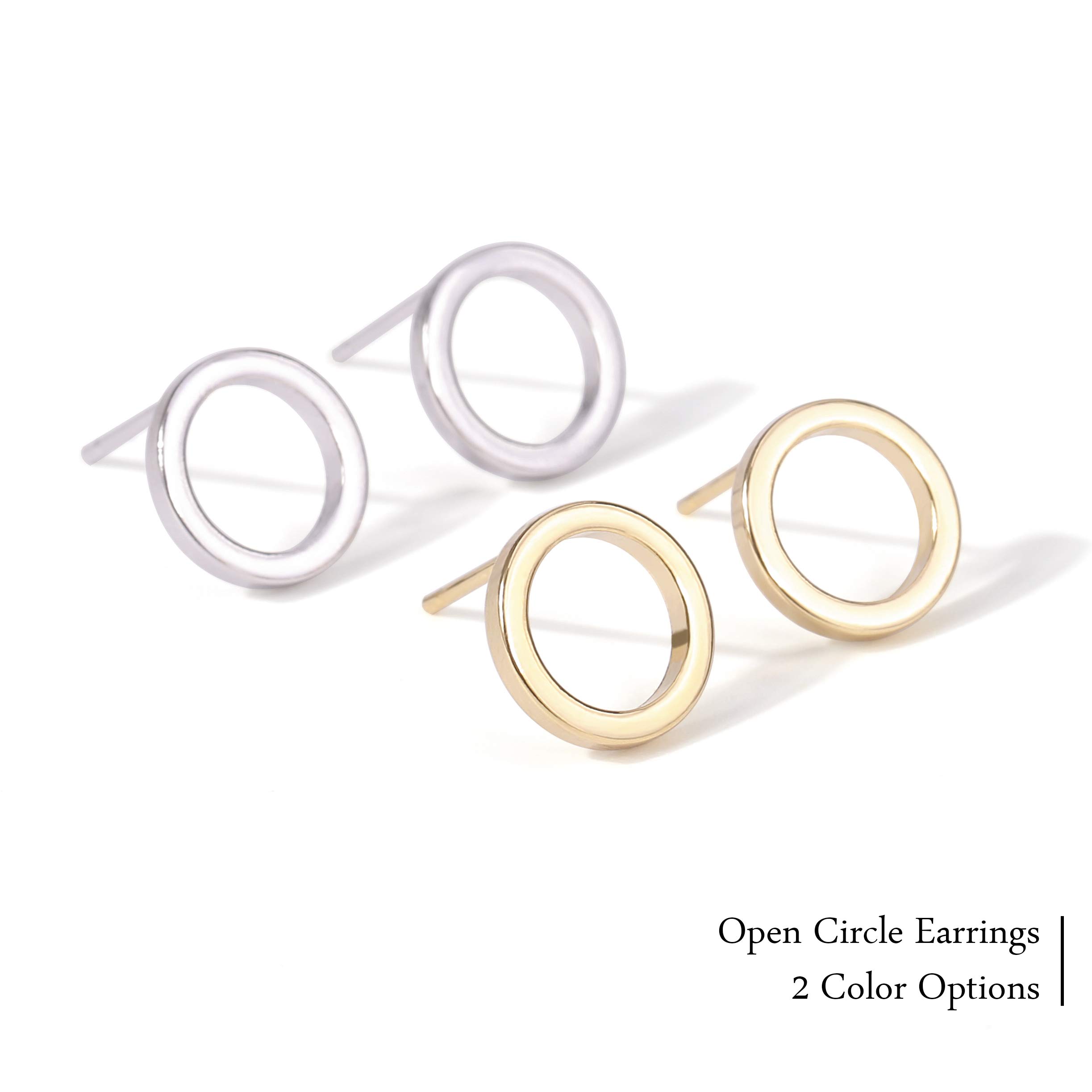 18K Gold Pearl Stud Earrings for Women - 10MM Small Round Hoop Post Earrings, Minimalist Circle Studs for Everyday Wear, Gift for Her, Wedding, Anniversary & Special Occasions