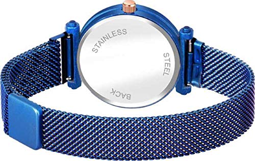 Acnos® Premium 4-Point Blue & Red Magnetic Analog Metal Strap Watches for Women & Girls - Pack of 2 (P-170-210) | Trendy Fashion Accessory for Casual Wear, Office & Special Occasions