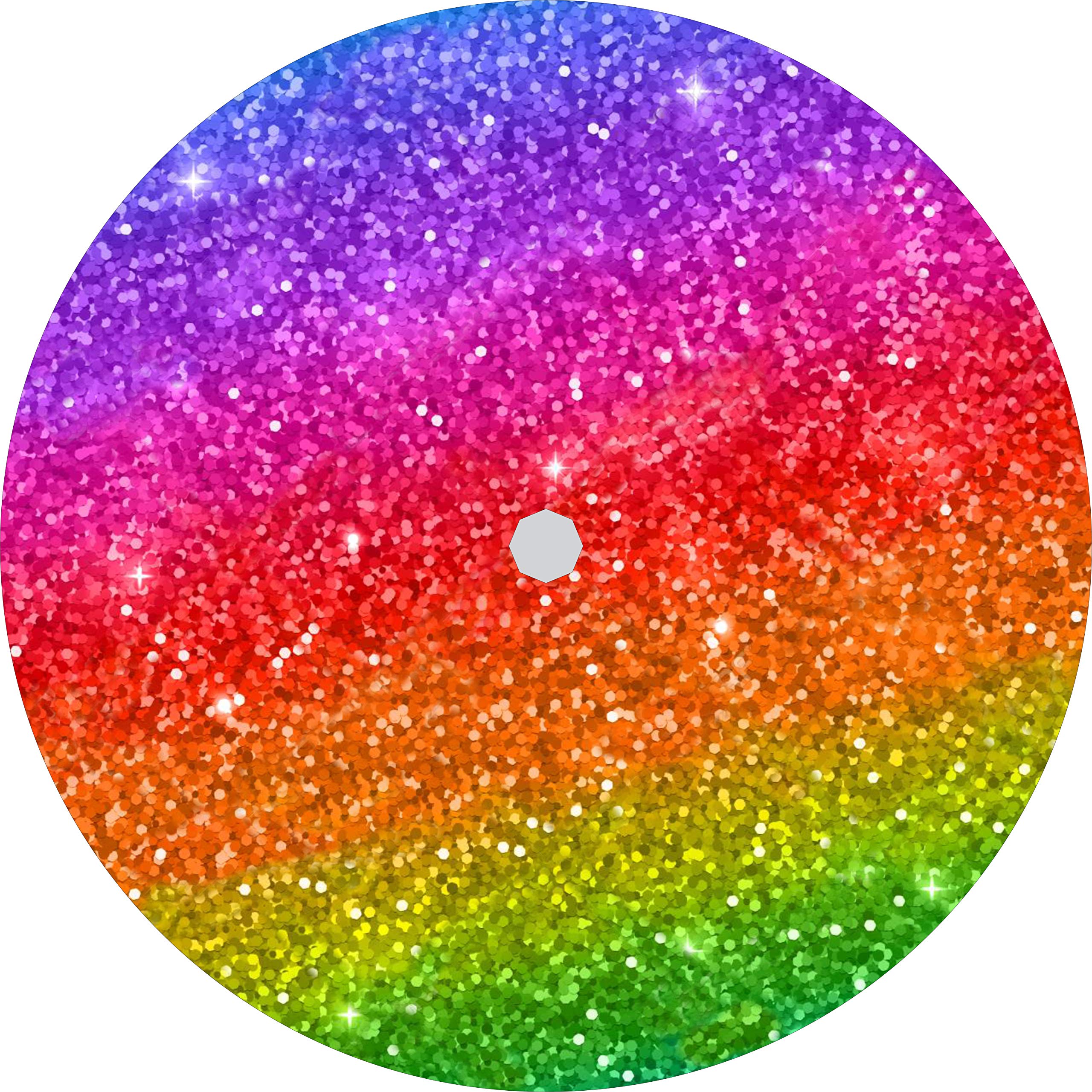 Rainbow Glitter Pride Print Spare Tire Cover - Waterproof Custom Fit for Trucks & SUVs (Select Size/Backup Camera Option) | Perfect for Pride Parades, LGBTQ+ Events & RV Camping Accessories (285/70R17 with Centered Backup Camera)