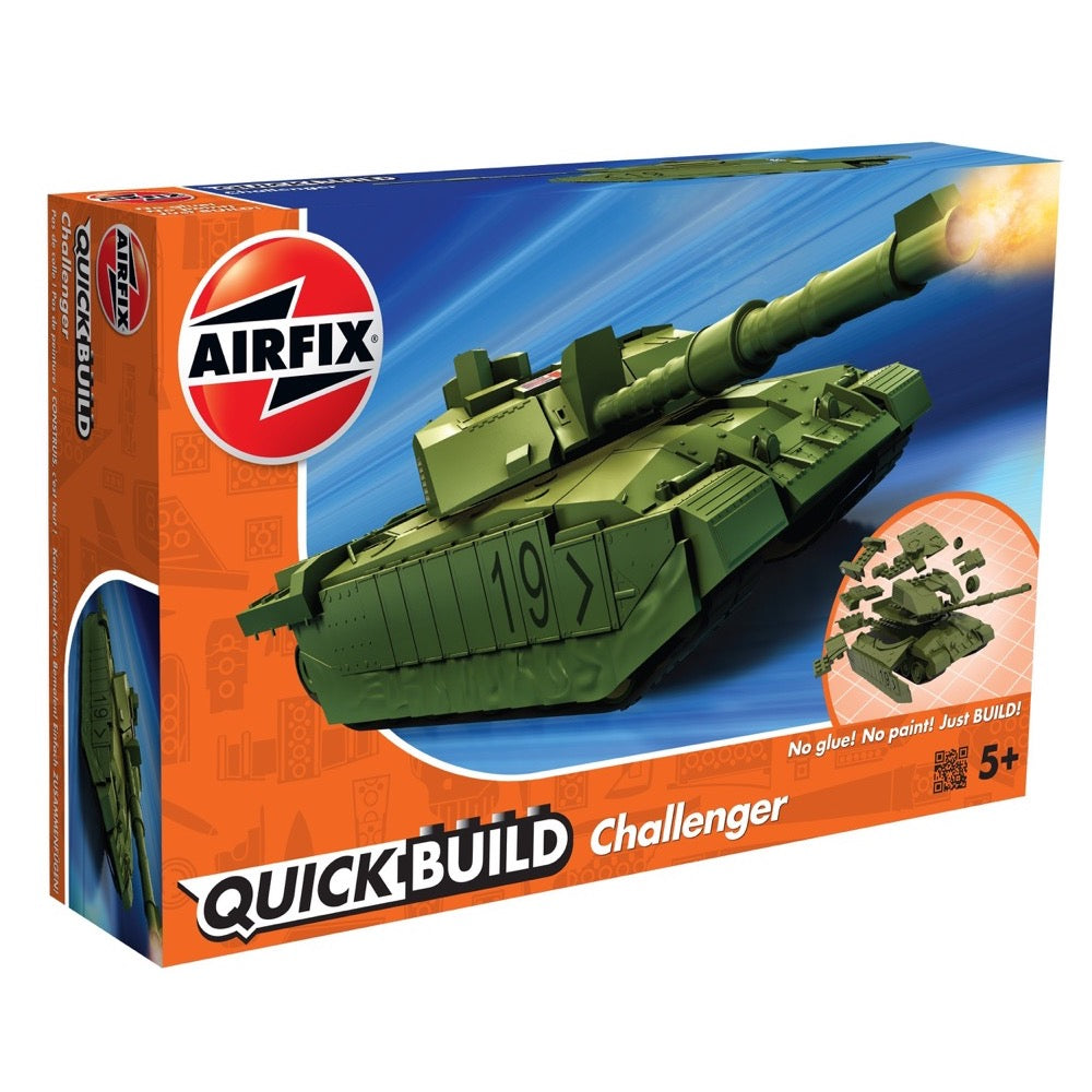 Airfix J6022 QuickBuild Challenger Tank Model Kit - Easy Assembly Military Tank Toy for Kids & Collectors | Perfect for War History Enthusiasts & STEM Learning Activities