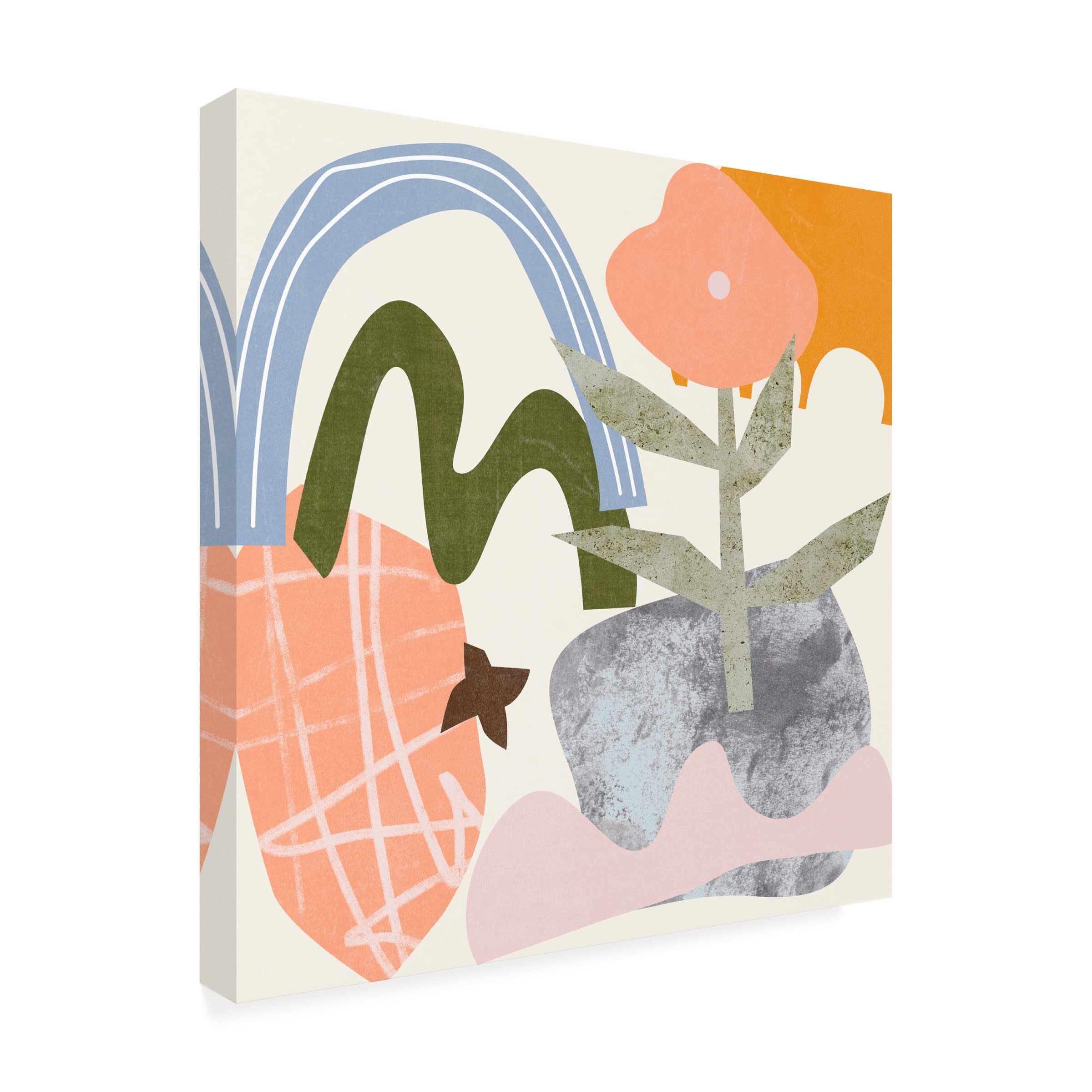 Trademark Fine Art 'Lunar Flower III' Canvas Wall Art Print by Melissa Wang - Modern Botanical Decor for Living Room, Bedroom & Office