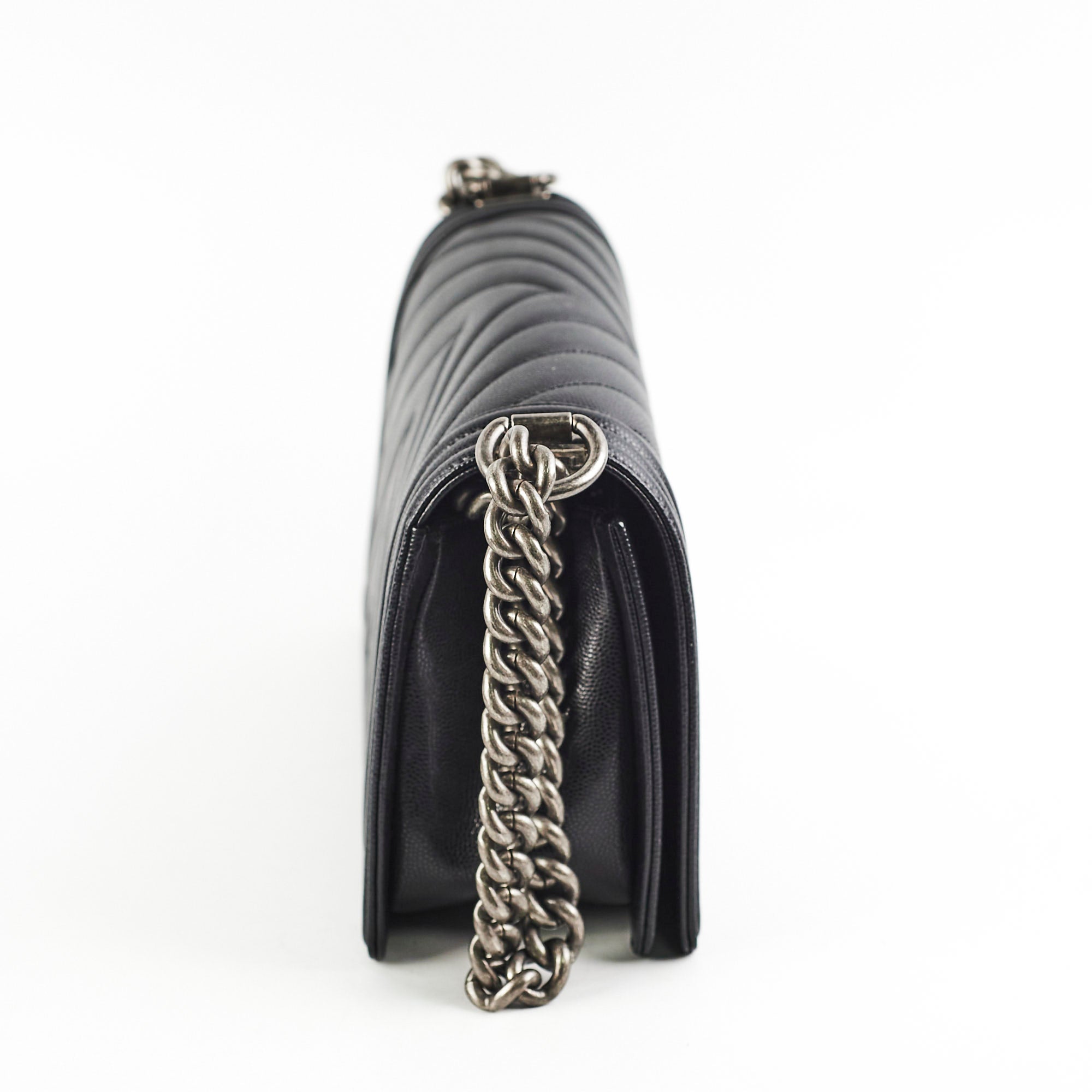 Chanel Caviar Leather Old Medium Boy Flap Bag in Black - Luxury Handbag for Women, Perfect for Evening Events & Daily Use