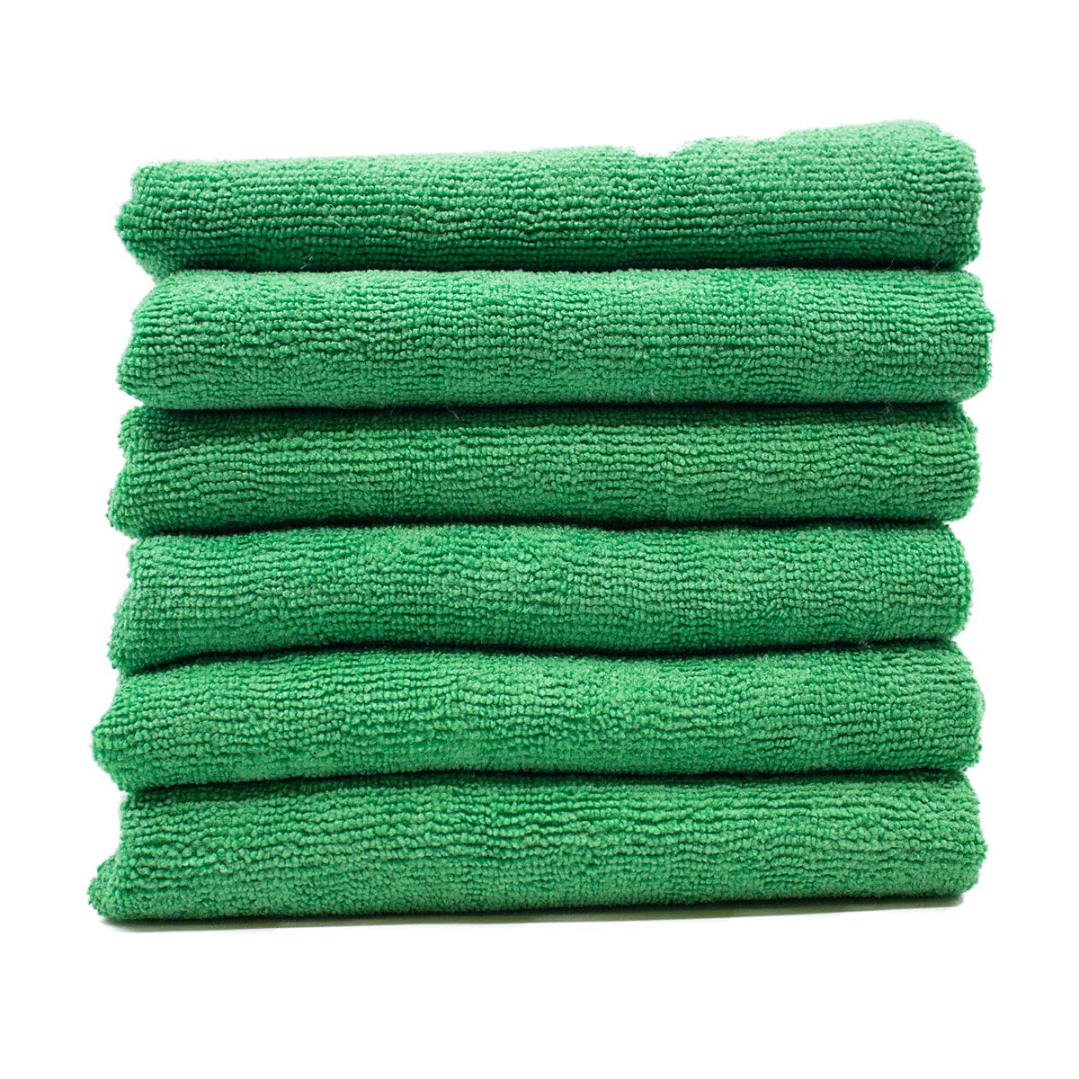 Premium Cobra Utility Microfiber Towel Set - 6 Pack (Green) - Super Absorbent, Scratch-Free Cleaning Cloths for Cars, Kitchen, Gym & Household Use