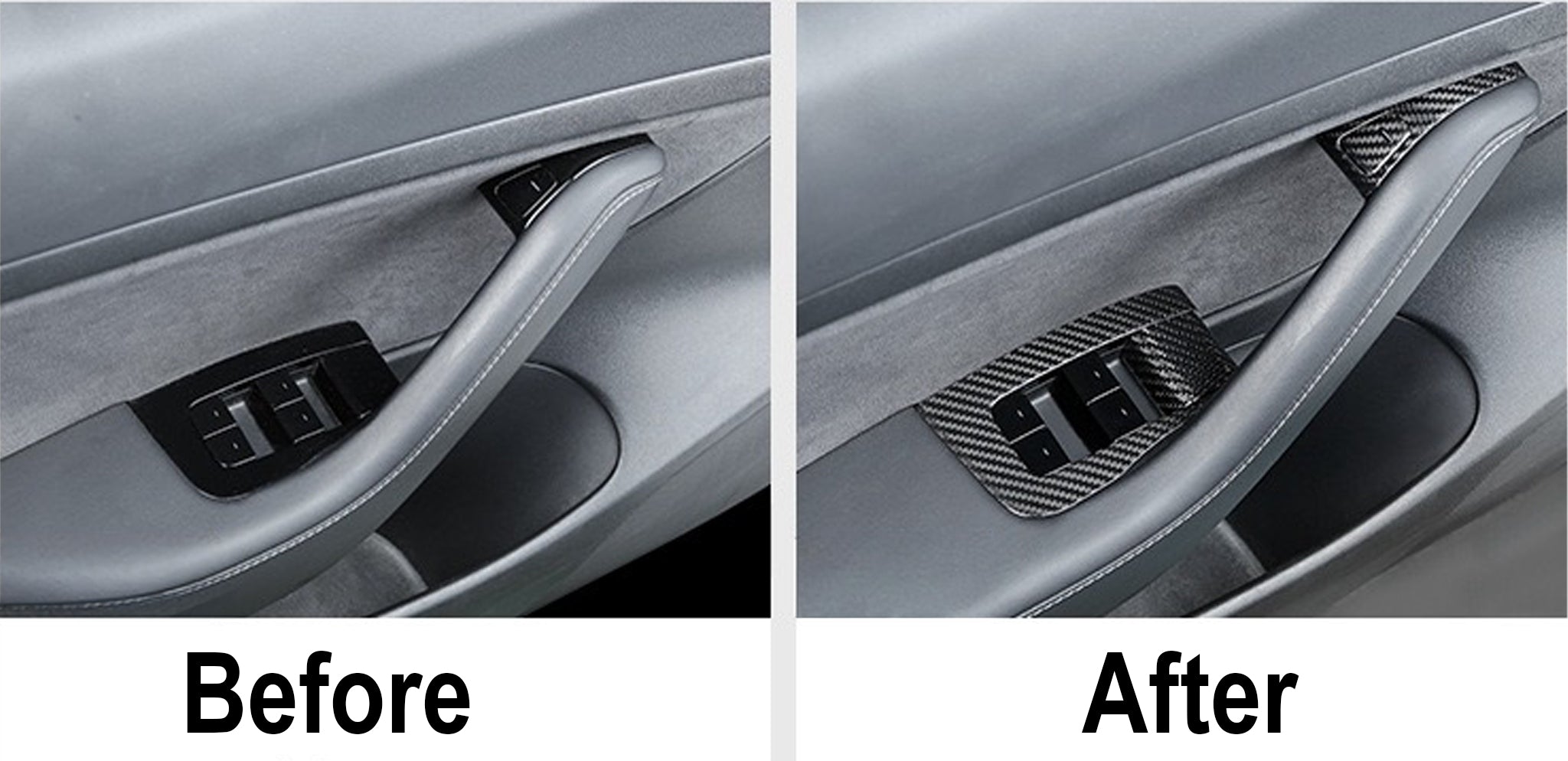 Premium Real Carbon Fiber Window Switch Trim Cover for Tesla Model 3 & Y | 2024+ Model 3 Highland (RHD/LHD Compatible) | Interior Upgrade & Luxury Car Accessory | Perfect for Car Enthusiasts & Tesla Owners