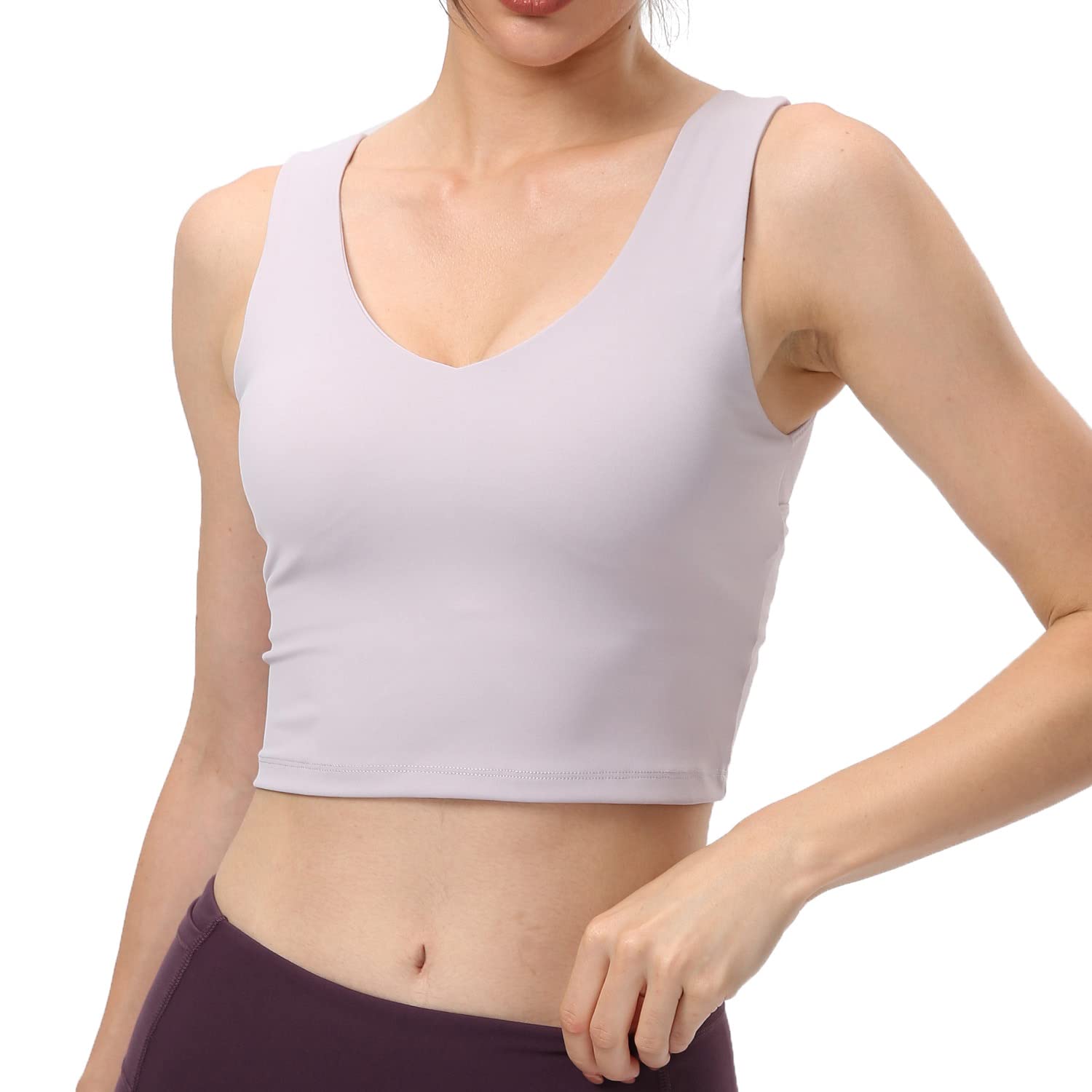 Wirefree Padded Women's Longline Cross Back Yoga Sports Bra - Gym Running Workout Crop Tank Top for Yoga, Pilates & Fitness Training