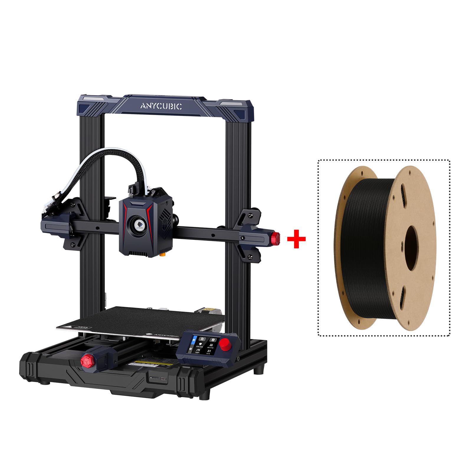 ANYCUBIC Kobra 2 Neo 3D Printer Bundle with High-Speed Black Filament - 250mm/s Ultra Fast Printing for Home, Office & Hobby Projects | 1.75mm PLA Filament Included for Smooth 3D Printing Experience