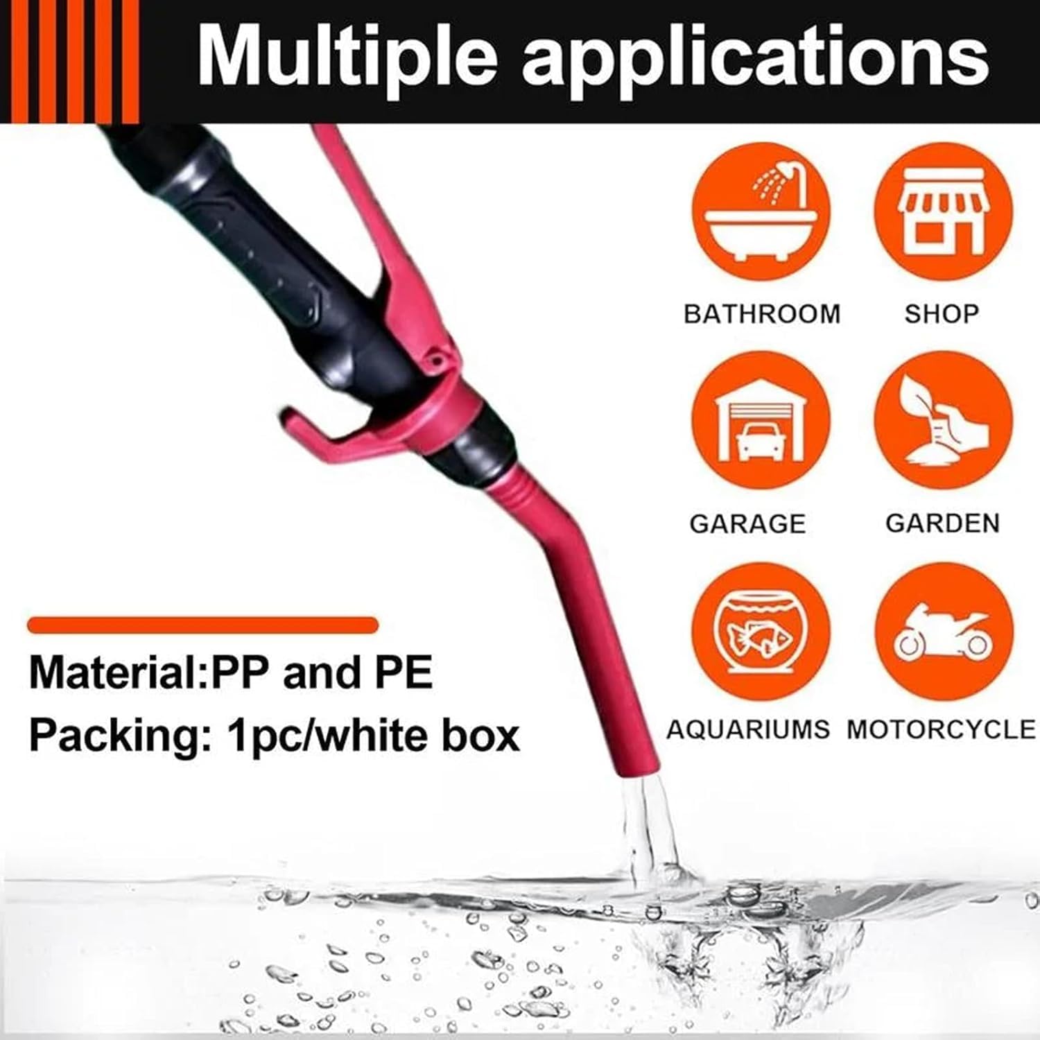 Portable Electric Hand Pump for Gas, Liquid Fuel & Water Transfer - Battery Powered Fuel Transfer Pump (Red/Blue) | Emergency Fuel Supply, RV Travel, Boat Refueling, Home Use, Camping & Outdoor Activities