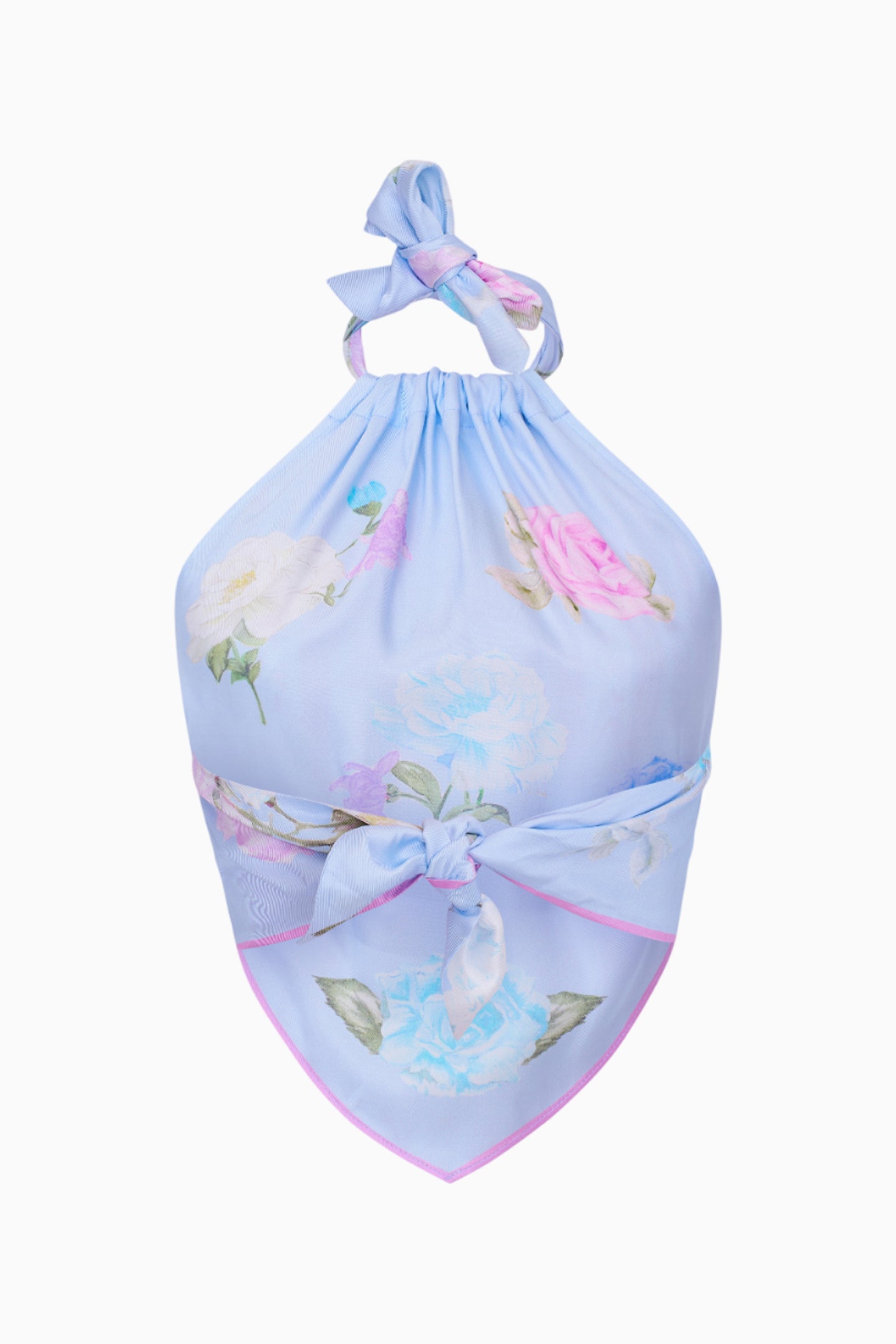 Hollison Floral Print Scarf Top for Women - Elegant Blouse with Flowy Design - Perfect for Spring, Summer, and Casual Outings