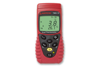 Fluke Amprobe TMD-10 Dual Channel Digital Thermometer - Compatible with K & J Type Thermocouples - Ideal for HVAC, Food Safety, and Industrial Temperature Monitoring