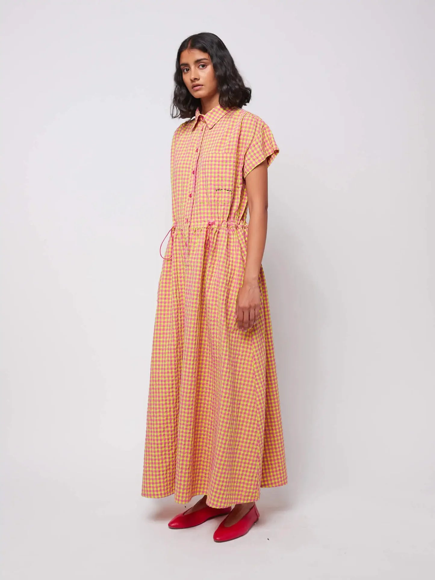 Bobo Choses Vichy Checkered Shirt Dress for Women - Casual Summer Cotton Button Down Tunic - Perfect for Beach Outings, Picnics, and Weekend Brunch
