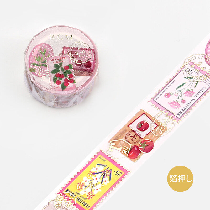 BGM Washi Tape - Plant Pink Floral Decorative Paper Tape for Scrapbooking, Journaling, DIY Crafts, Gift Wrapping & Home Decor