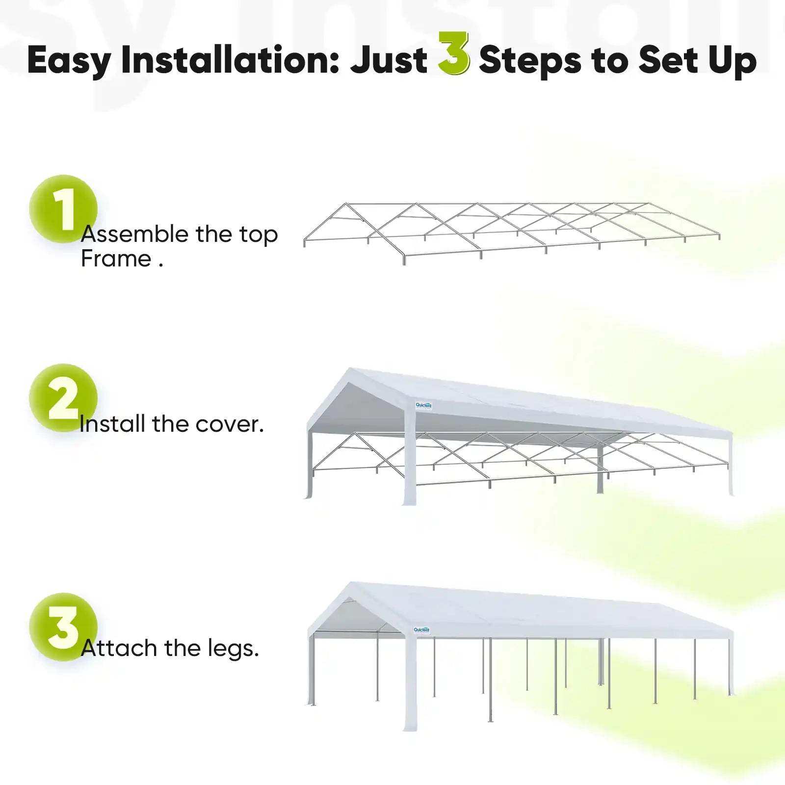 20' x 40' White Party Tent - Heavy Duty Outdoor Canopy for Weddings, Events & Backyard Gatherings - Waterproof & UV Resistant Shelter