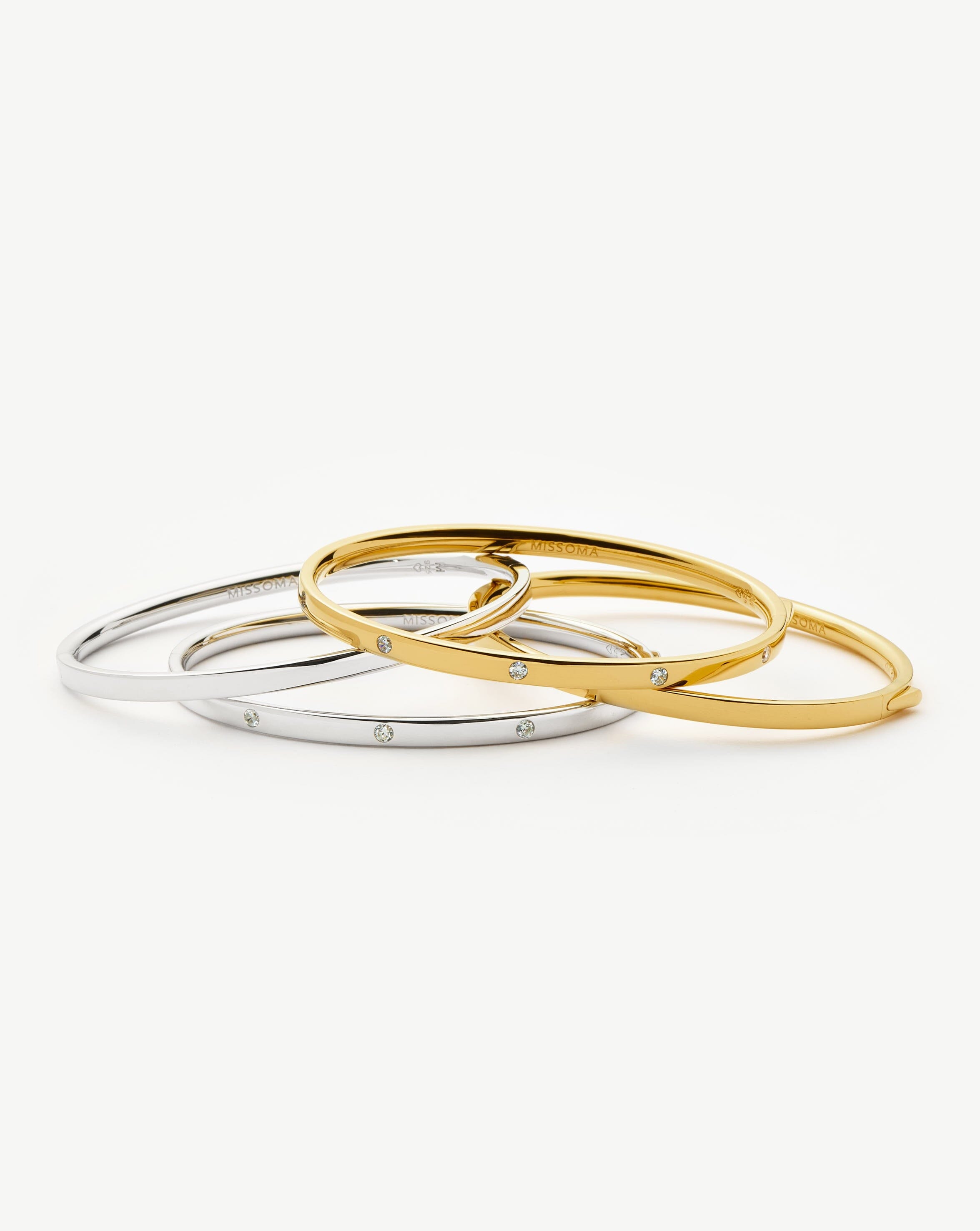 Interstellar Hinged Bangle Bracelet - Sterling Silver with Cubic Zirconia | Elegant Jewelry for Women, Perfect for Parties, Weddings & Everyday Wear