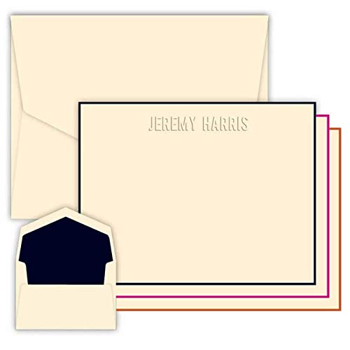 Custom Embossed Flat Cards - Personalized Stationery for Weddings, Invitations & Greeting Cards - Elegant Monte Design for Special Occasions