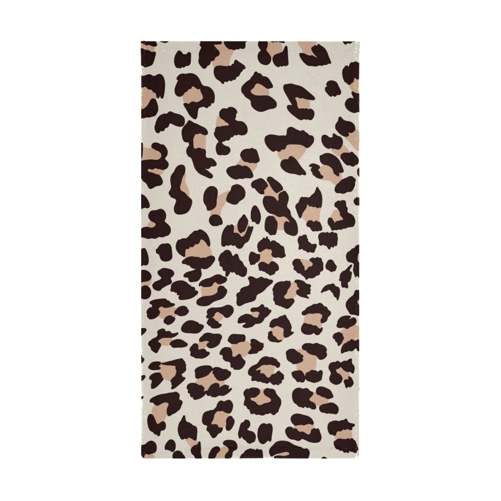 Premium Beige Leopard Print Hand & Dish Towels Set - Ultra Soft, Highly Absorbent Bath & Kitchen Towels (2-Pack) - Perfect for Bathrooms, Kitchens & Spa Days