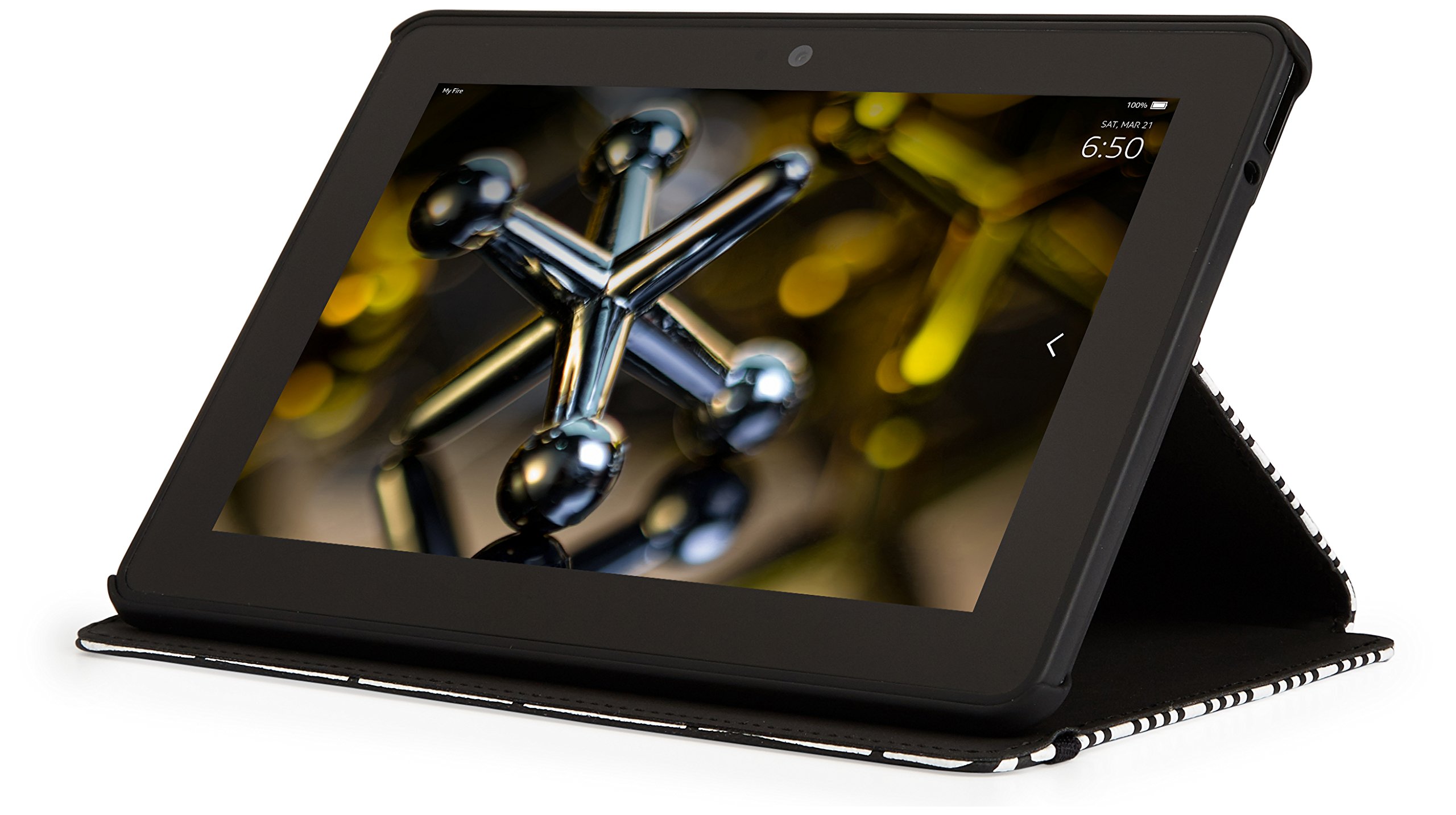 Jonathan Adler Greek Key Kindle Fire HDX 7 Case - Black Luxury Cover for Kindle Fire HDX 7