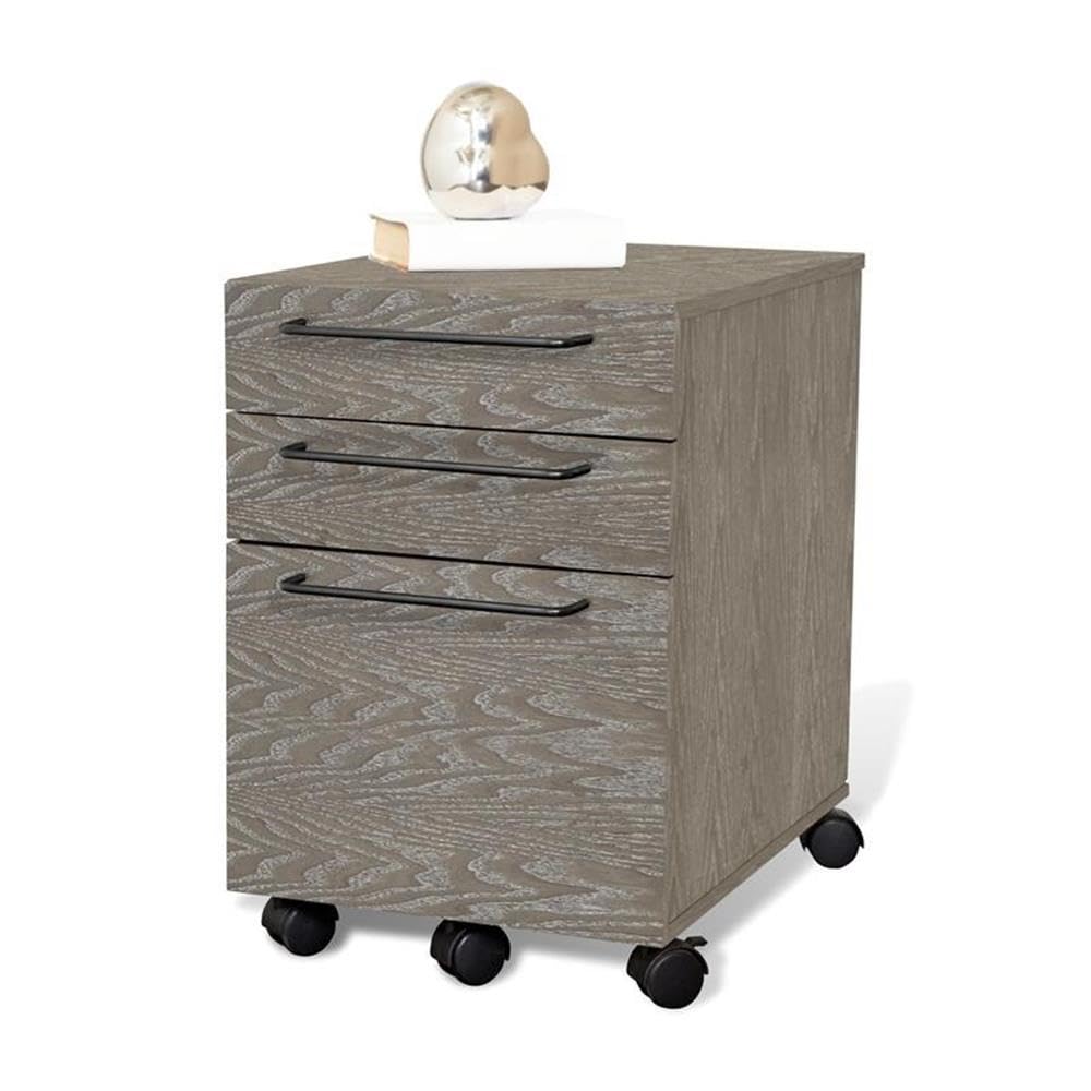 3-Drawer Rolling File Cabinet on Wheels - Gray Mobile Storage Pedestal for Office & Home Organization | Compact File Organizer with Smooth Casters for Easy Mobility
