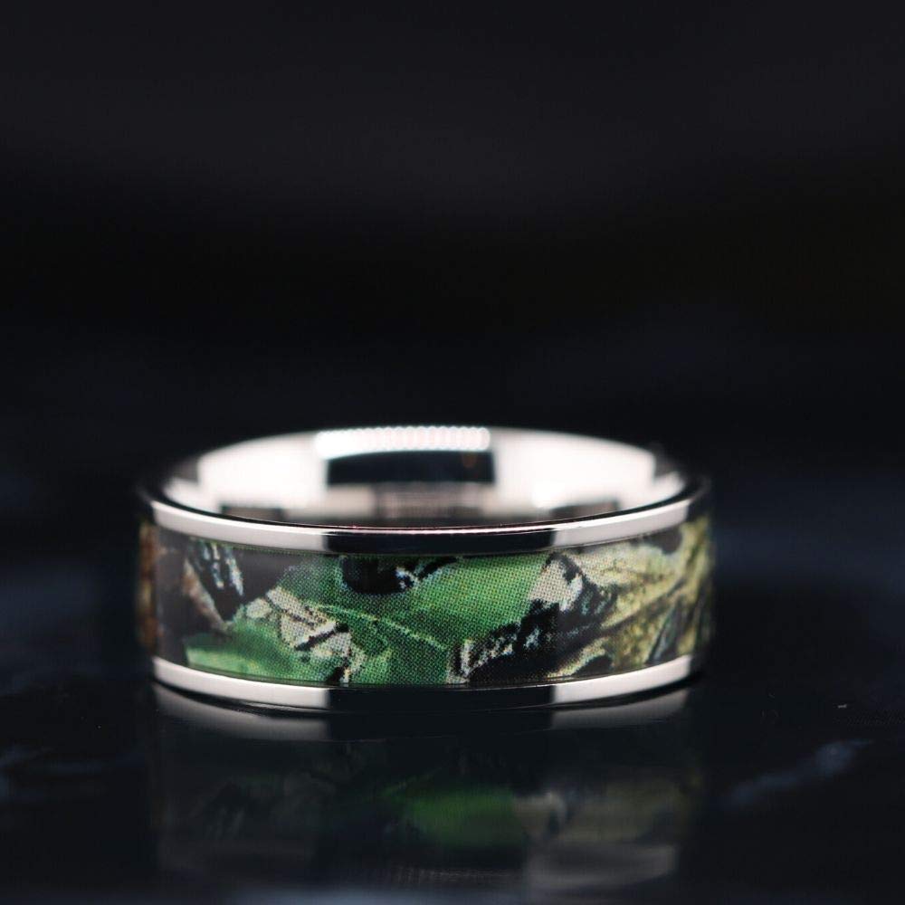 His & Hers Green Camo Wedding Ring Sets - Matching Camo Wedding Bands for Couples - Tungsten Carbide Engagement Ring Set - Durable Comfort Fit Wedding Rings - Camo Rings for Women & Men - Perfect for Outdoor Weddings, Hunting Enthusiasts & Military-Themed Ceremonies