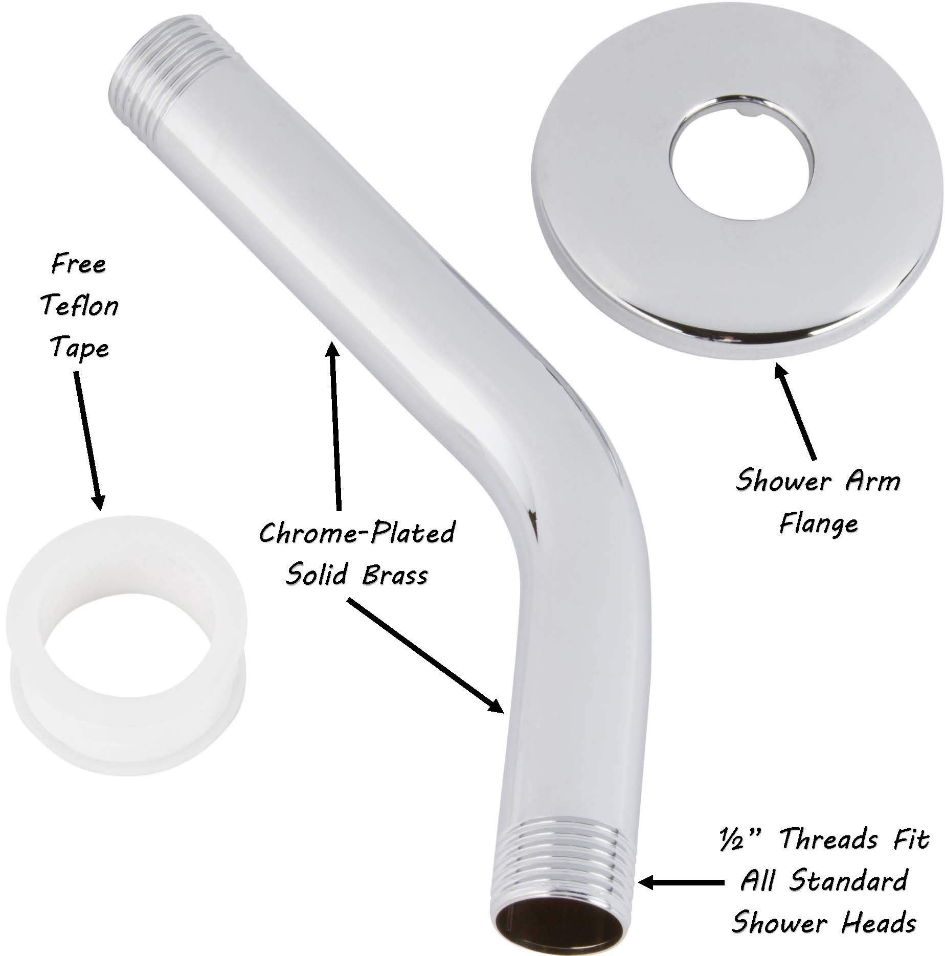 Premium High Pressure 6-Function Shower Head with 6