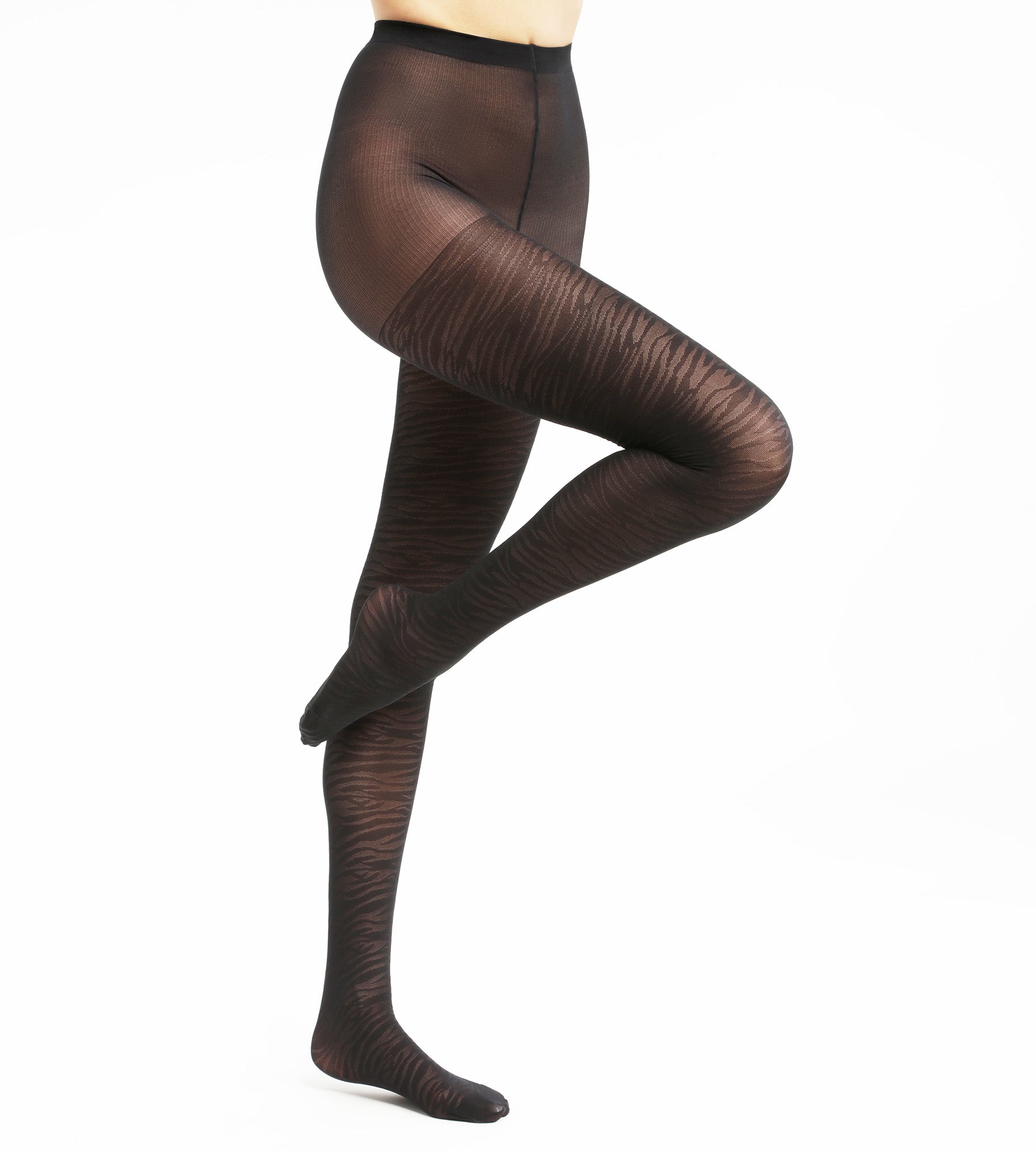Black Zebra Pattern Transparent Tights for Women - Stylish & Comfortable Leggings for Casual Wear, Parties, and Fashion Outfits