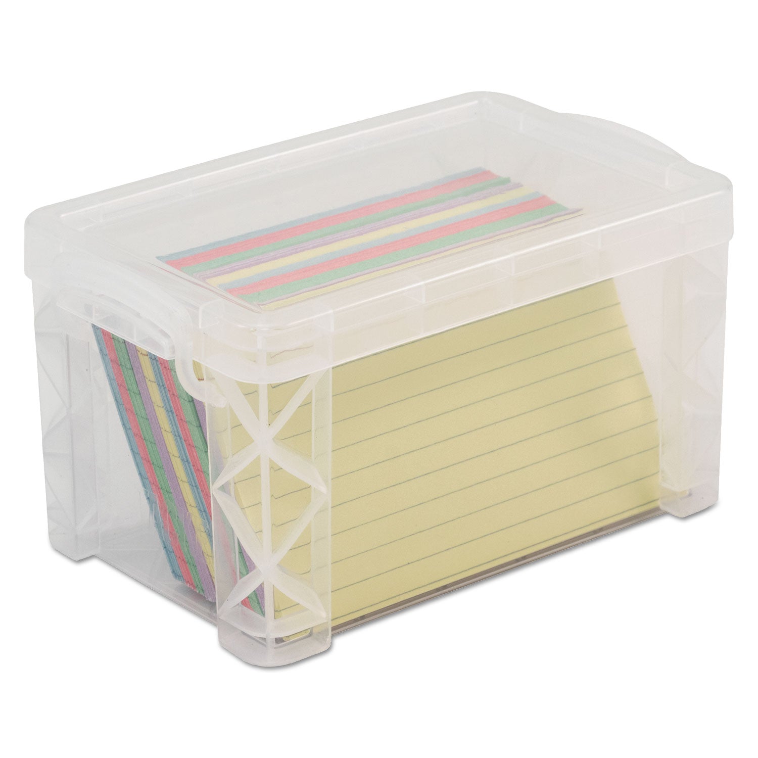 Advantus Clear Plastic Super Stacker Storage Box - Holds 400 3x5 Index Cards (6.25