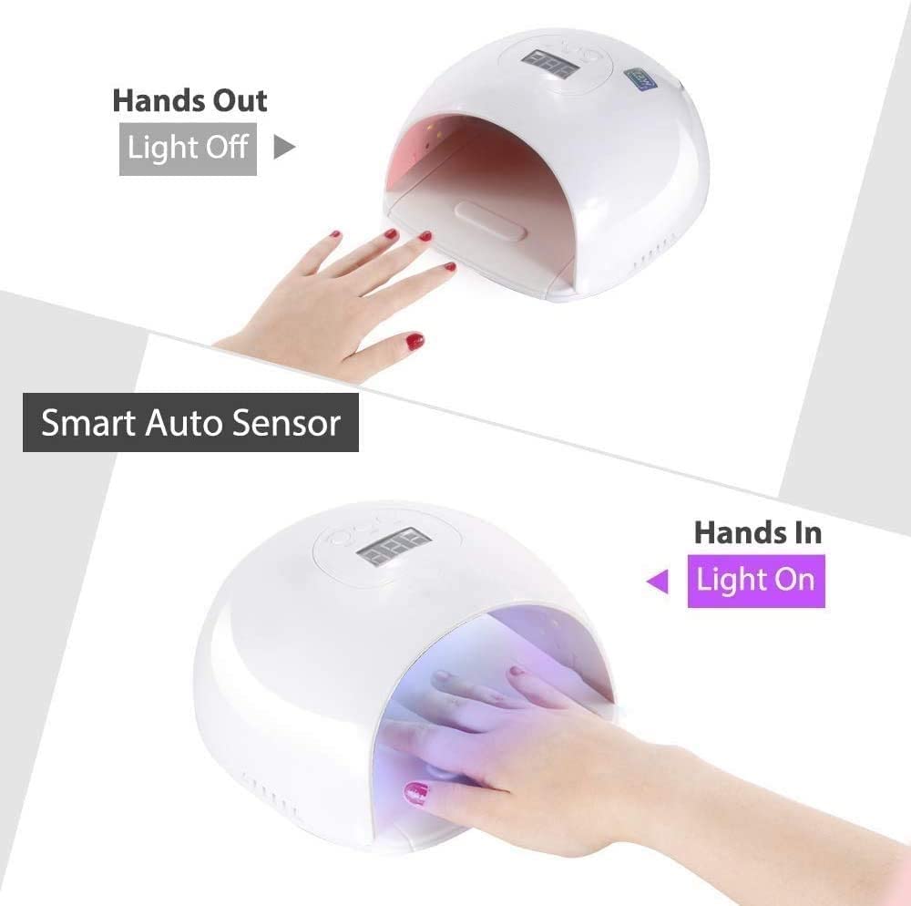 72W Professional UV LED Nail Lamp for Gel Polish - 36 LED Nail Dryer with 3 Timer Settings, Pink Manicure Light for Women & Girls | Perfect for Home Salon, Valentine's Gift & Nail Art Enthusiasts