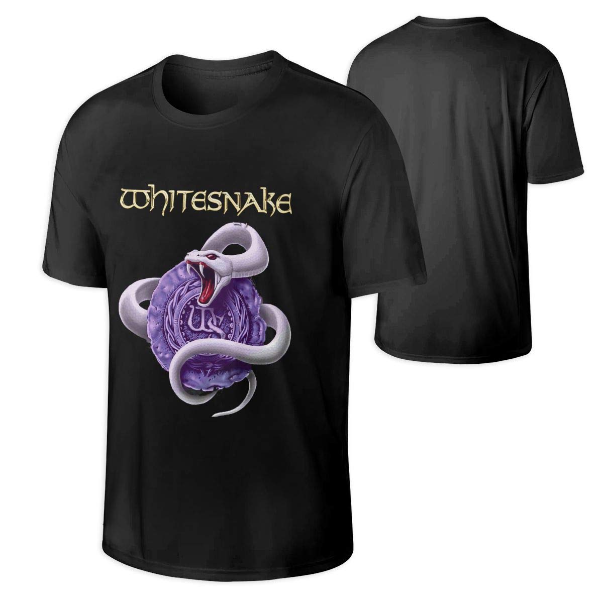 Whitesnake Men's Band Graphic Short Sleeve T-Shirt | Official Music Merchandise | Black Cotton Tee | Perfect Gift for Rock Fans & Concert Goers
