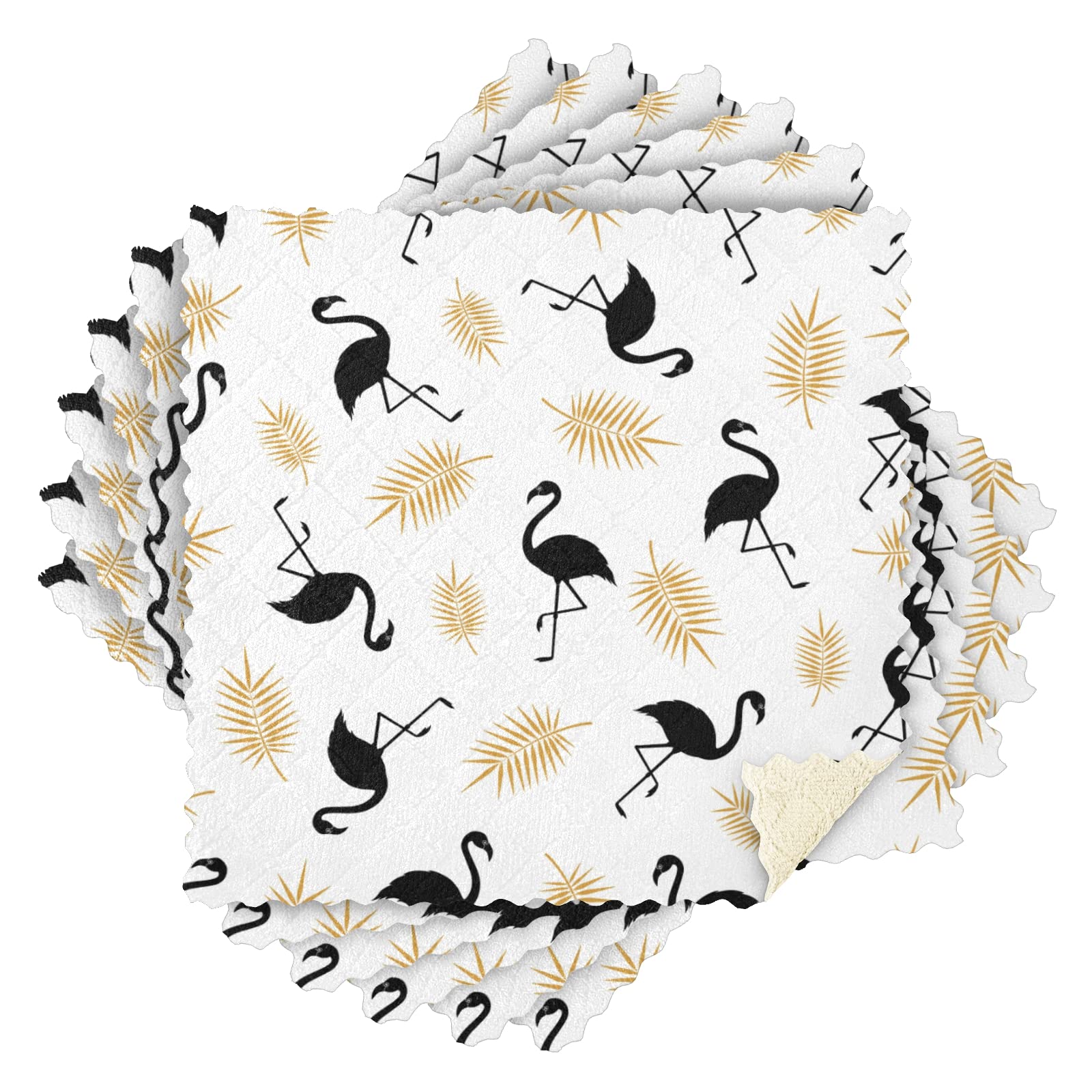 Cute Flamingo Kitchen Towels Set of 6 - Absorbent Holiday Hand Towels for Bathroom & Dish Cloths - Perfect for Halloween, Christmas, Thanksgiving - Tea & Bar Towels - Ideal for Kitchen Decor, Party Gifts & Holiday Home Decor