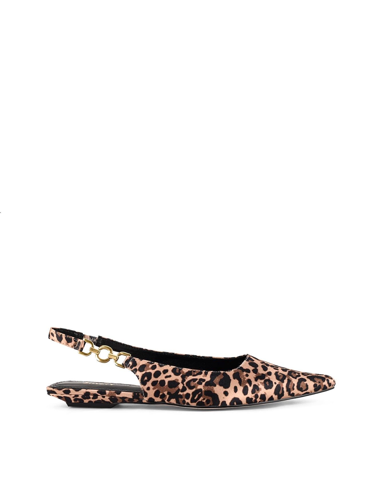 Alana Slingback Flats - Women's Leopard Print Satin Shoes for Casual Wear, Office & Evening Outfits