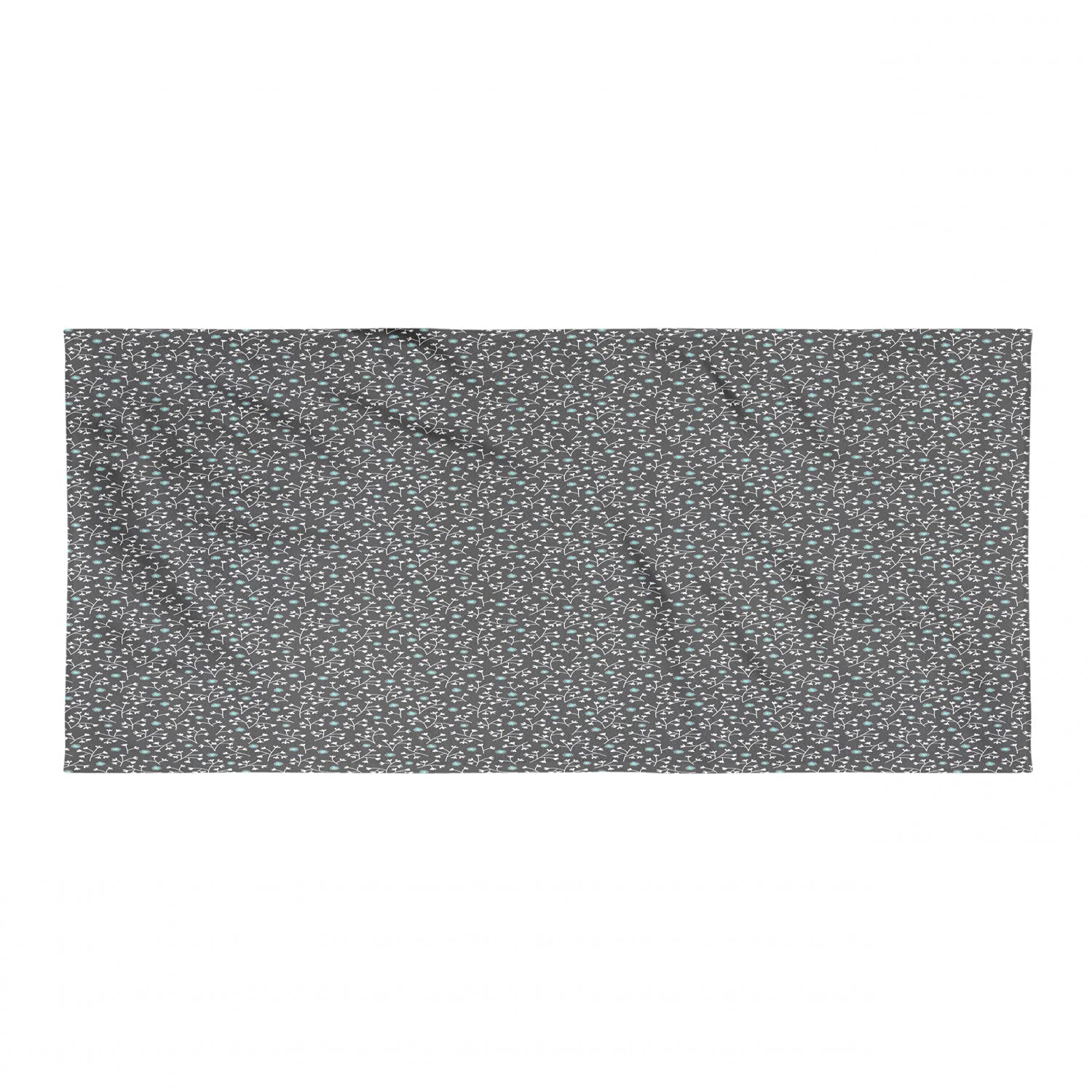 Ambesonne Floral Backpacking Towel - Quick Dry Soft Absorbent Microfiber Travel Towel with Blossom Leaf Pattern for Camping, Hiking, Beach, Gym (Charcoal Grey & White) | Compact & Lightweight for Outdoor Adventures