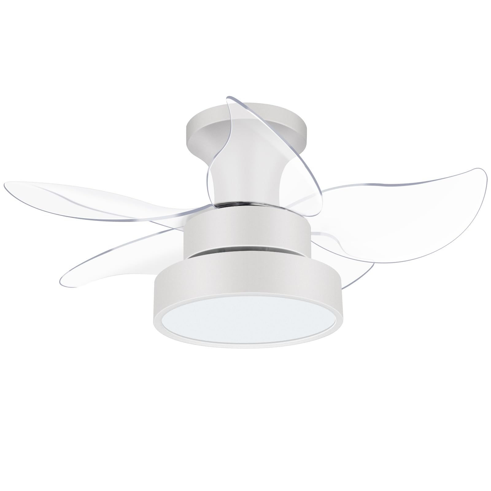 LEDMO 24 Inch White Ceiling Fan with Lights and Remote Control - Quiet Reversible Motor, Modern Design for Bedroom, Living Room, Kitchen - Energy Efficient All-Season Cooling and Lighting Solution