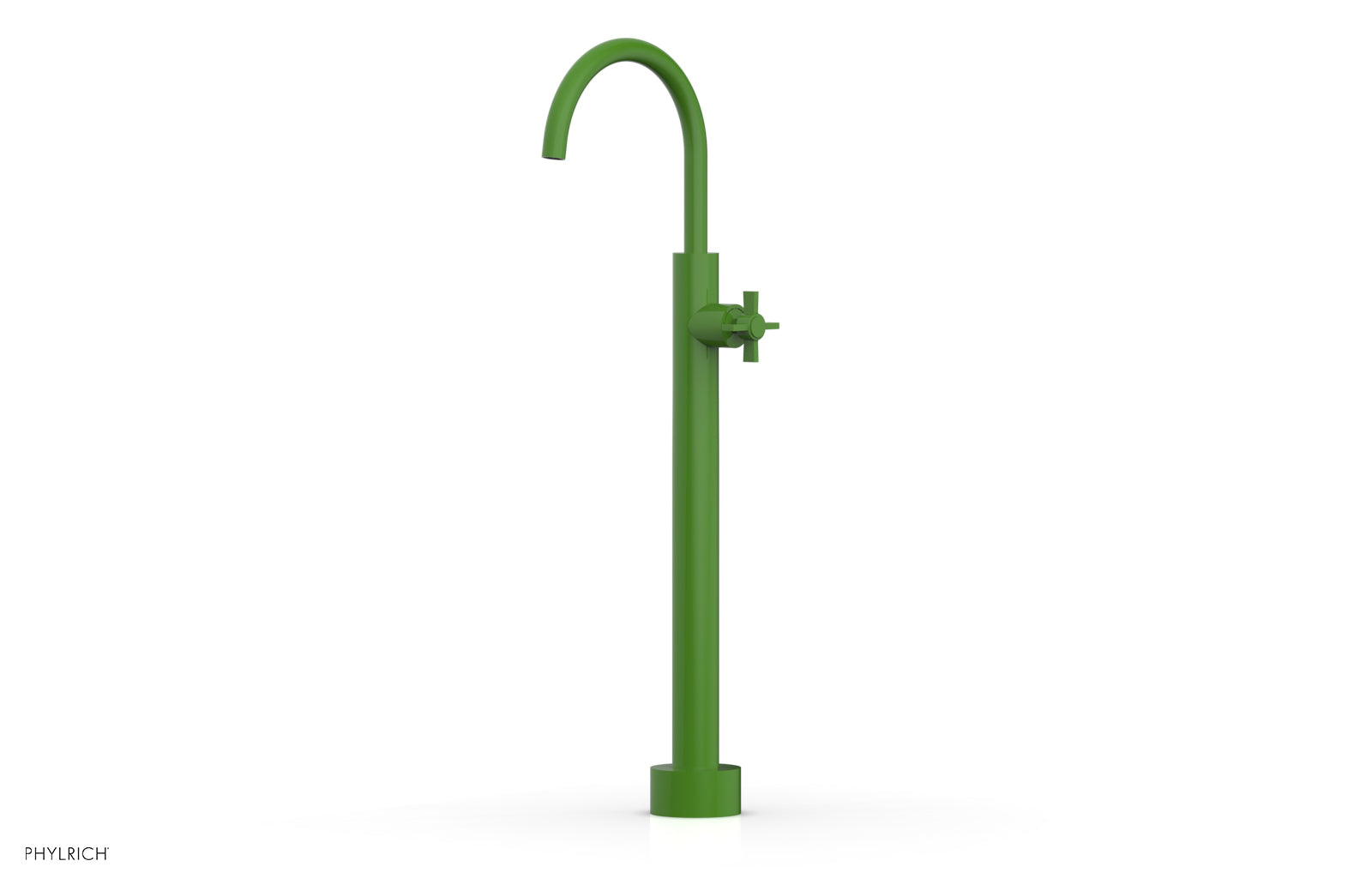 BASIC Low Floor Mount Tub Filler with Cross Handle - D132 44 04 - Perfect for Modern Bathroom Renovations and Spa-Like Showers