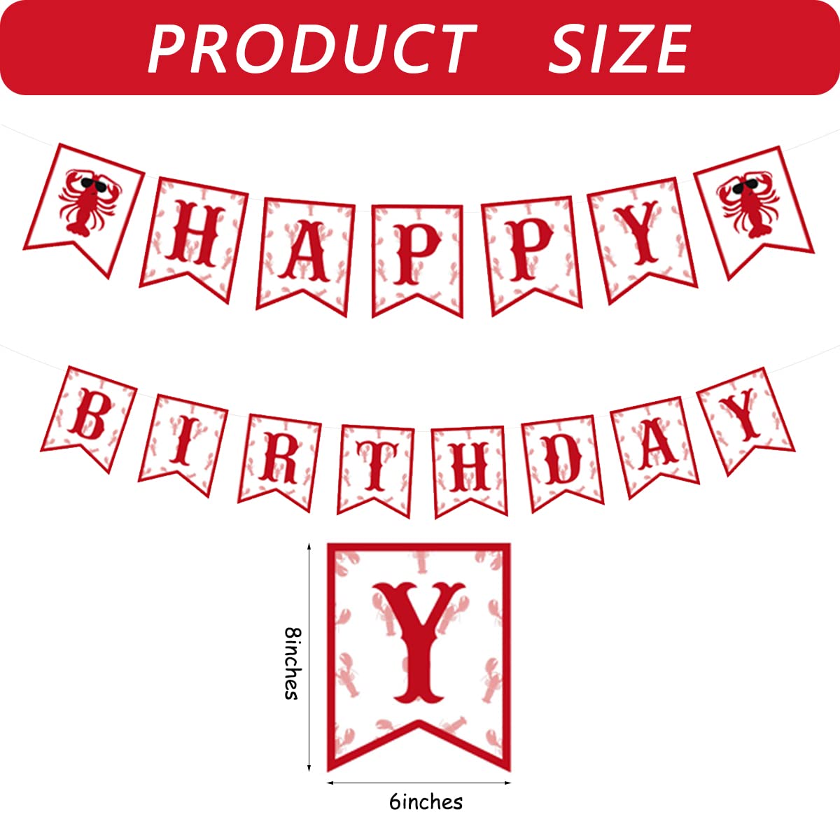 Lobster & Crawfish Birthday Banner - Fun Summer BBQ Party Decorations for Adults & Kids | Perfect for Birthday Parties, Picnics, and Seafood-Themed Events