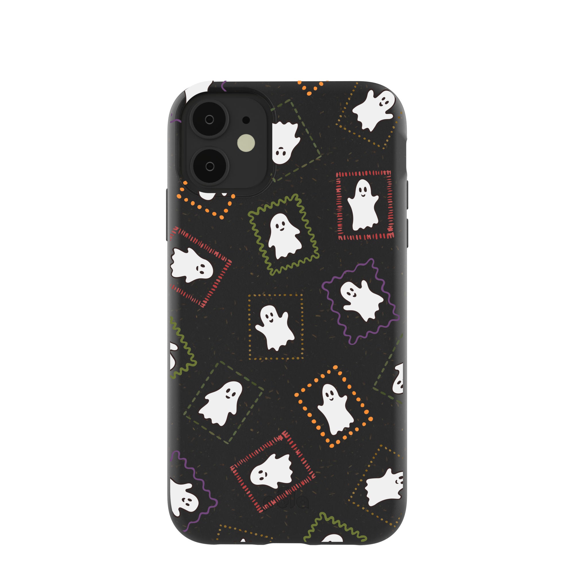 Black Ghost Stamps iPhone 11 Case - Premium Protective Cover for iPhone 11 - Perfect for Halloween, Horror Fans & Unique Style Lovers