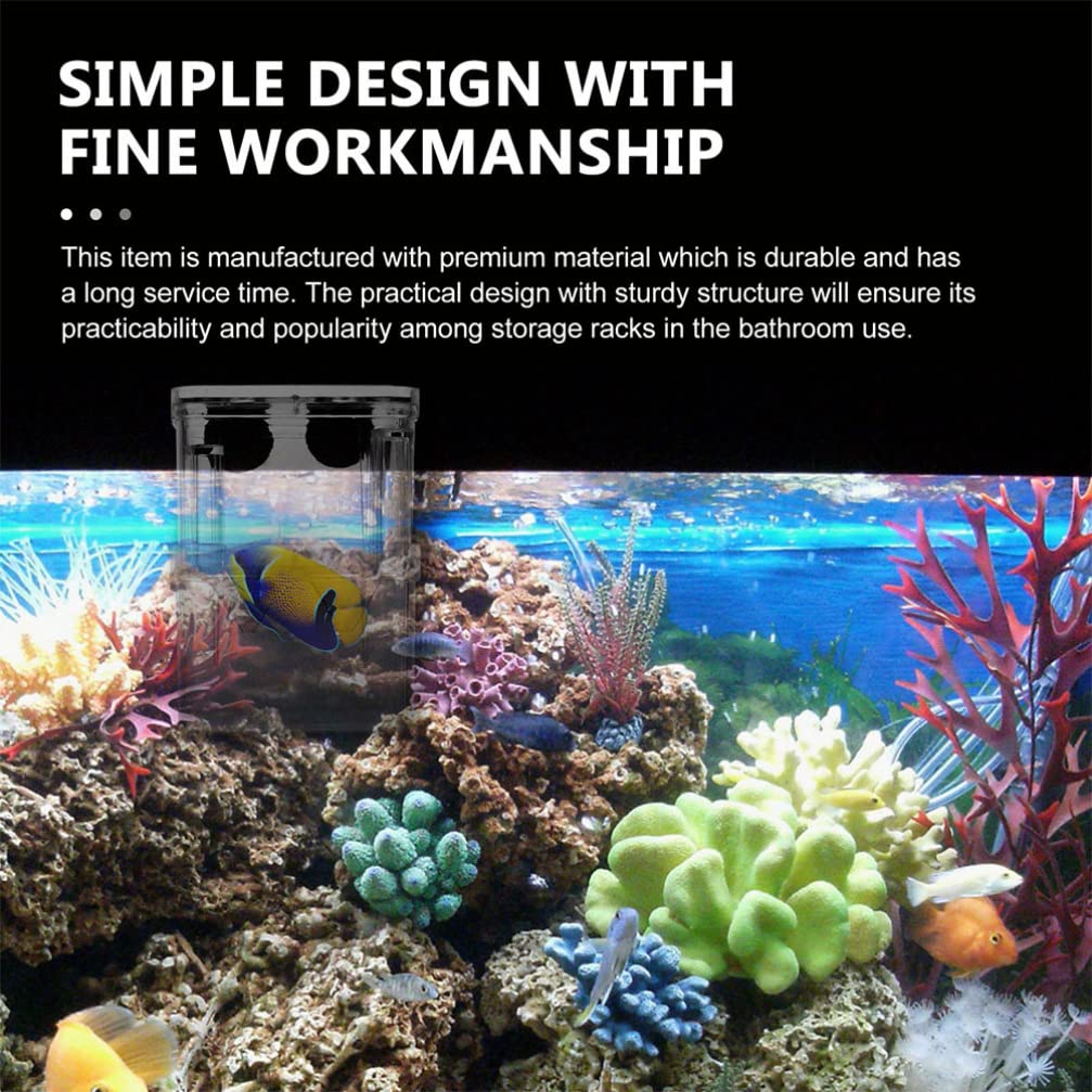 4Pcs Acrylic Aquarium Fish Breeding Box - Transparent Fish Incubator for Livebearers & Egg Layers, Perfect for Guppy, Betta, Shrimp Tank Isolation and Fry Protection (Aquarium Supplies) - Ideal for Breeding, Quarantine, and Hospital Tanks