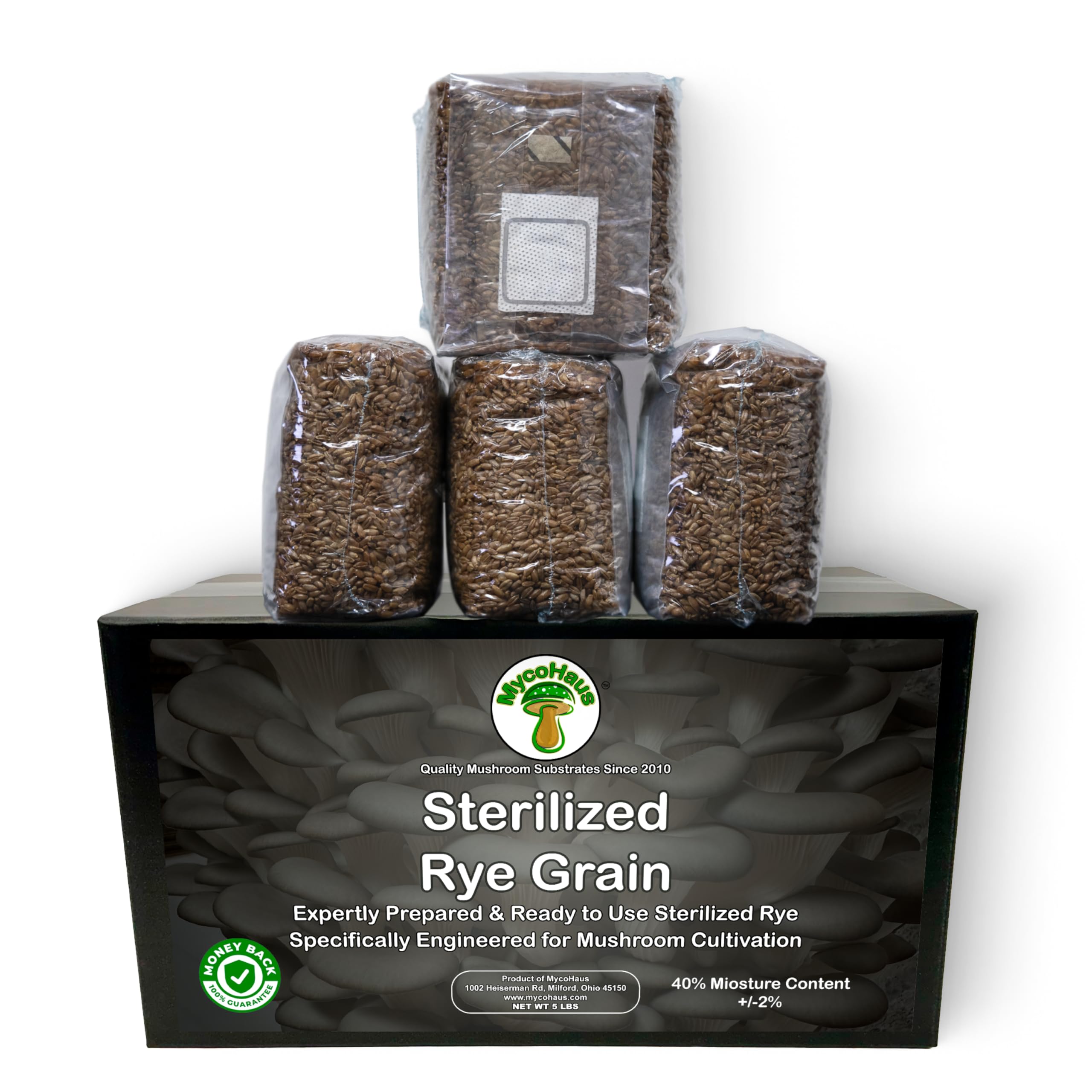 Magic Mushroom Growing Kit - Sterilized Rye Grain Substrate for Home Cultivation | 24 Pack Indoor Grow Bags (1lb Each) | No Spores or Injection Ports Included | Perfect for Beginners & Organic Gardening Enthusiasts