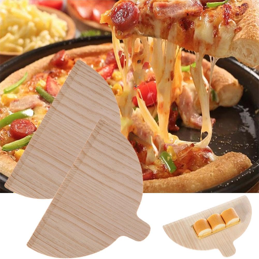 Premium Wooden Pizza Peel Set - 2-Piece Half Round Solid Wood Pizza Board & Paddle for Perfect Cheese & Baking | Oven & Wood-Fired Pizza Making Essential | Ideal for Home Kitchens & Pizzerias