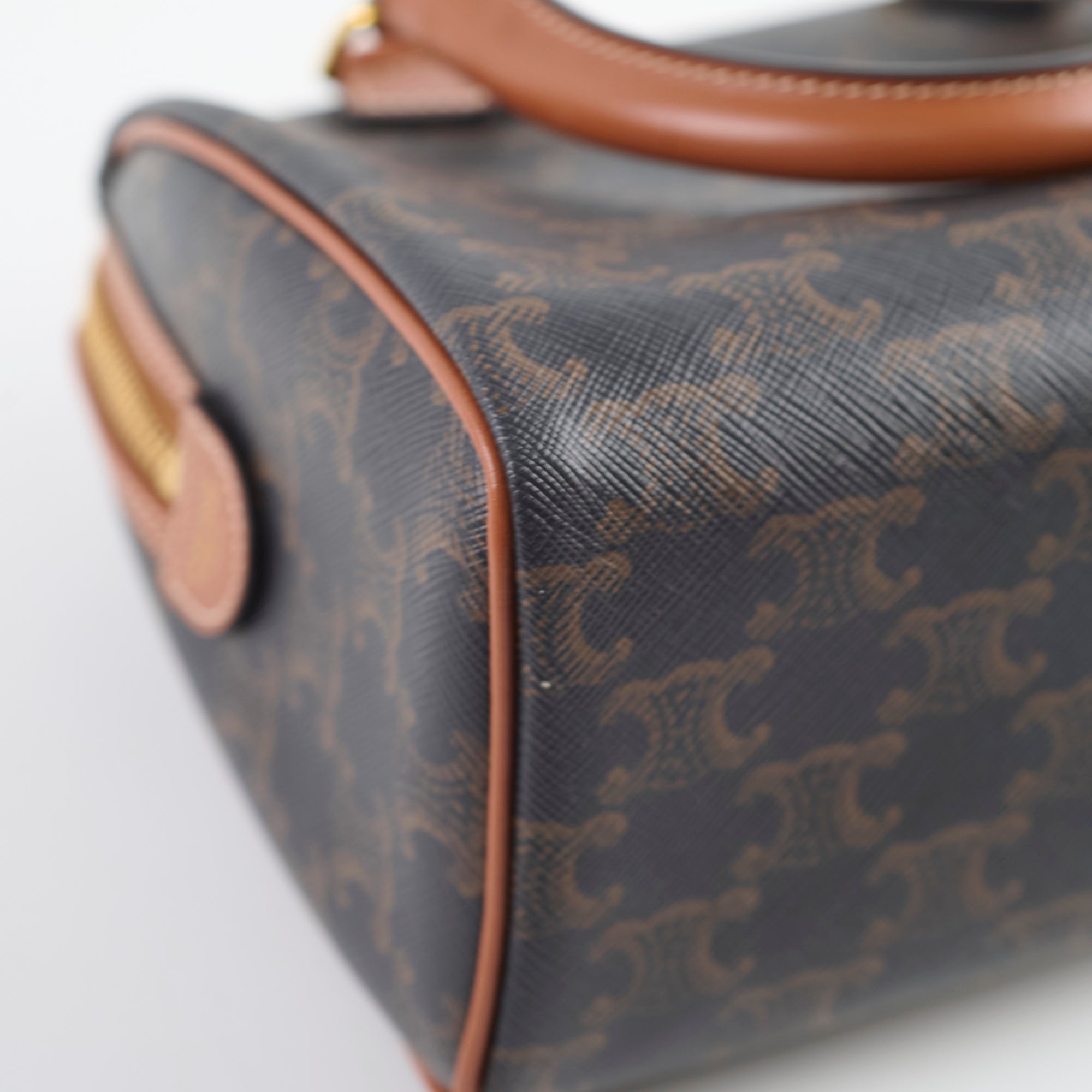 Celine Small Boston Bag in Triomphe Canvas - Luxury Crossbody Shoulder Bag for Women | Perfect for Work, Travel & Everyday Use