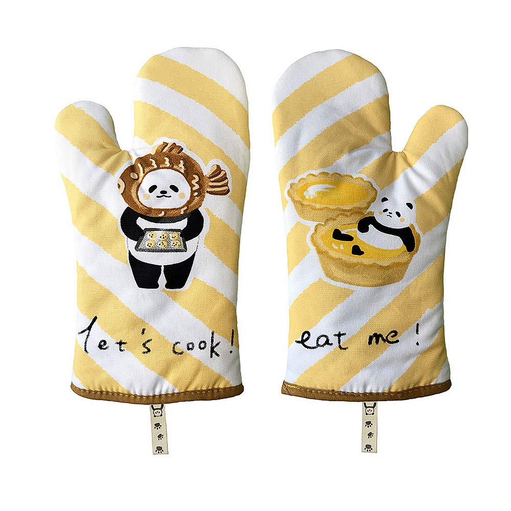 Kookia Heat Resistant Oven Mitts - 100% Cotton Thick Microwave & Baking Gloves for Cooking, Grilling, BBQ - Perfect for Kitchen, Baking, and Outdoor Barbecue Safety