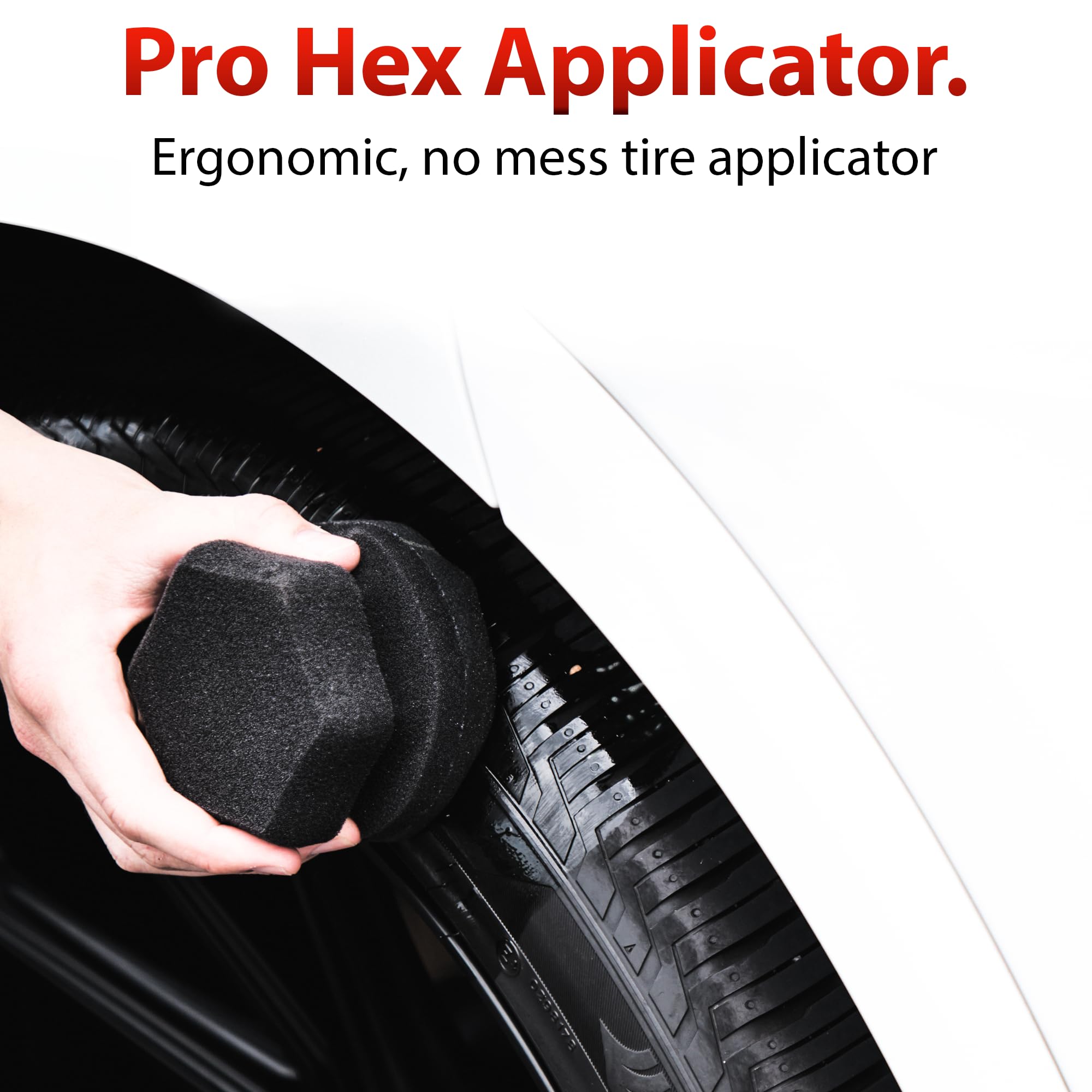 Adam's Polishes Pro Tire Hex Grip Applicator (3 Pack) - Car Detailing Sponge for Vinyl, Rubber & Trim - Perfect for Wheel Cleaning After Car Wash