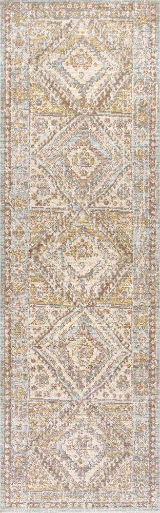Handwoven Darija Ornate Geometric Medallion Area Rug - Moroccan Bohemian Style Living Room Rug for Home Decor, Bedroom & Office